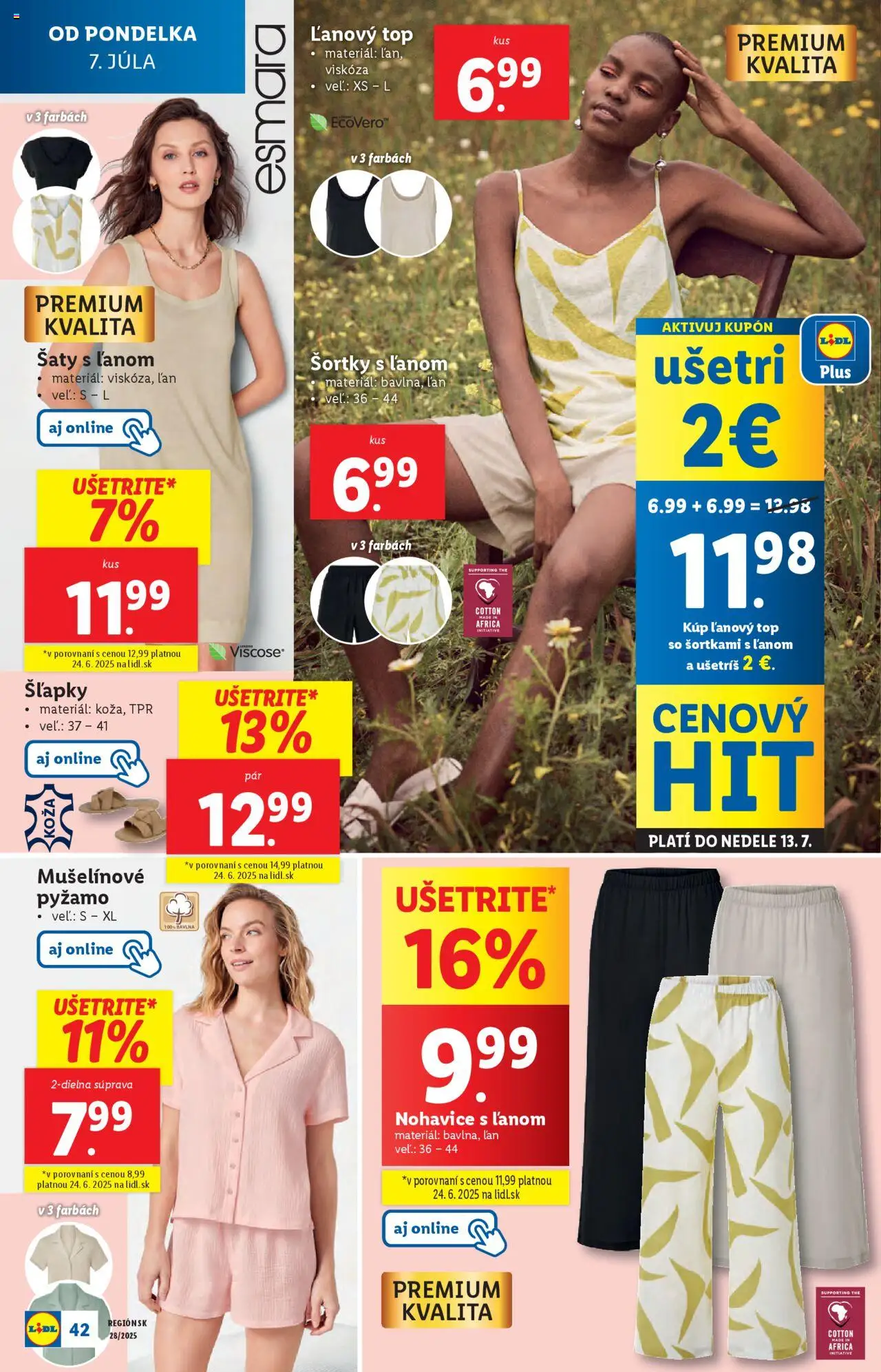 Lidl leták │ platný od 07.07.2025 | Strana: 46 | Produkty: Šaty, Nohavice, Pyžamo, Šľapky