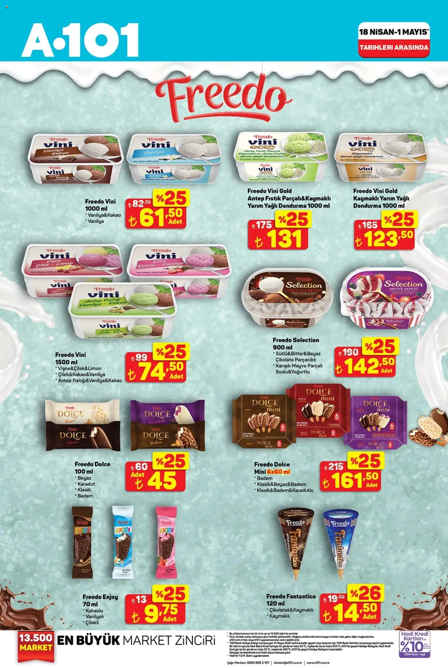 A101 Katalog Freedo - 18.04.2026 tarihinden itibaren geçerlidir | Sayfa: 1 | Ürünler: Çikolata, Çilek, Badem, Limon