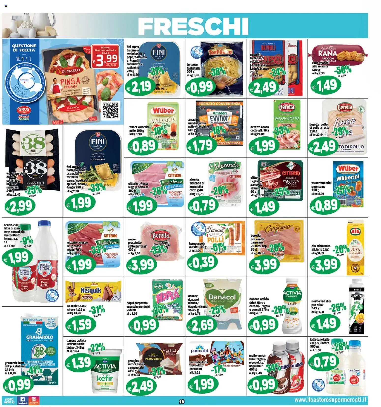 Volantino Il Castoro del 18.11.2025 | Pagina: 16 | Prodotti: Arrosto, Uova, Wurstel, Asparagi