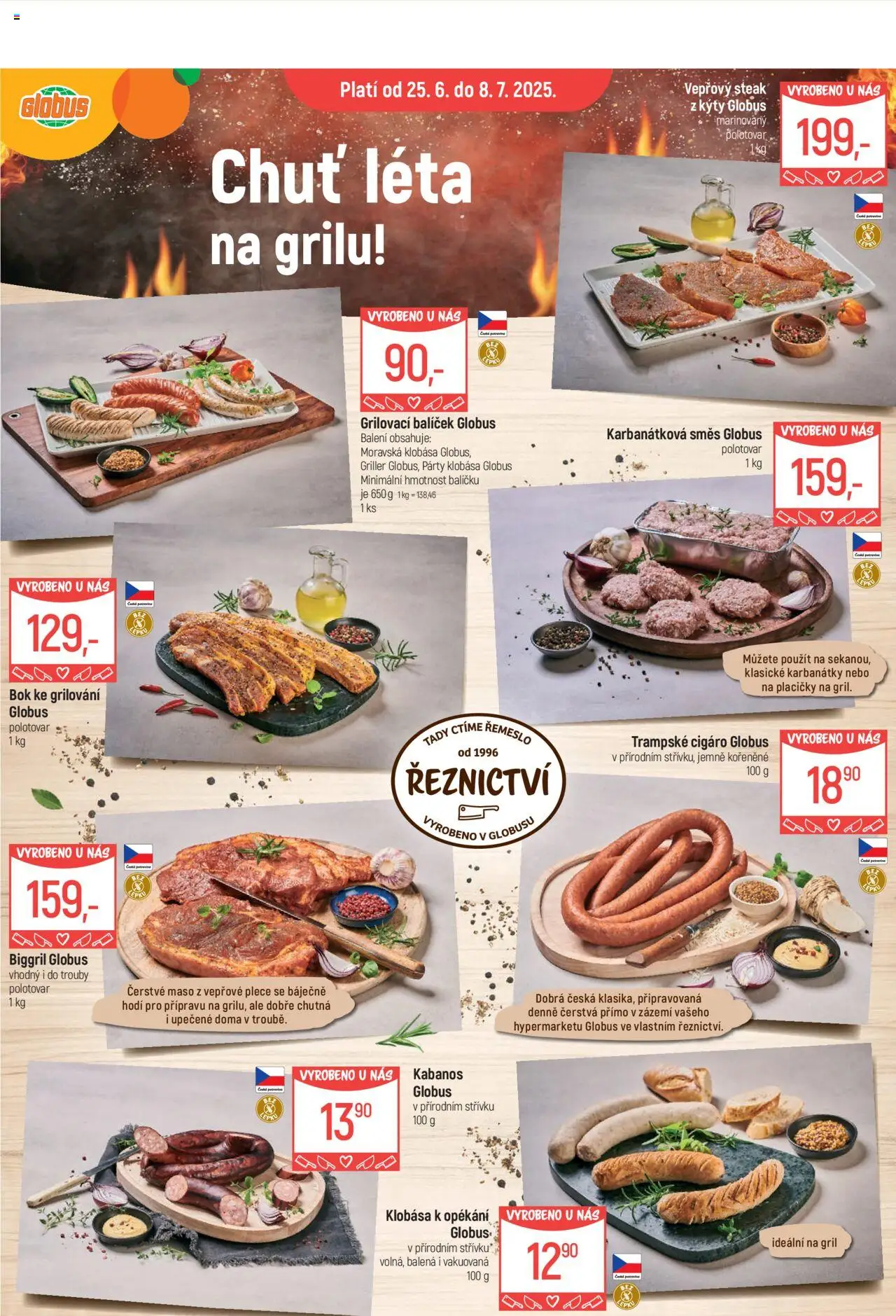 Globus leták - Opava od 25.06.2025 | Strana: 1 | Produkty: Grilování, Globus, Klobása, Gril