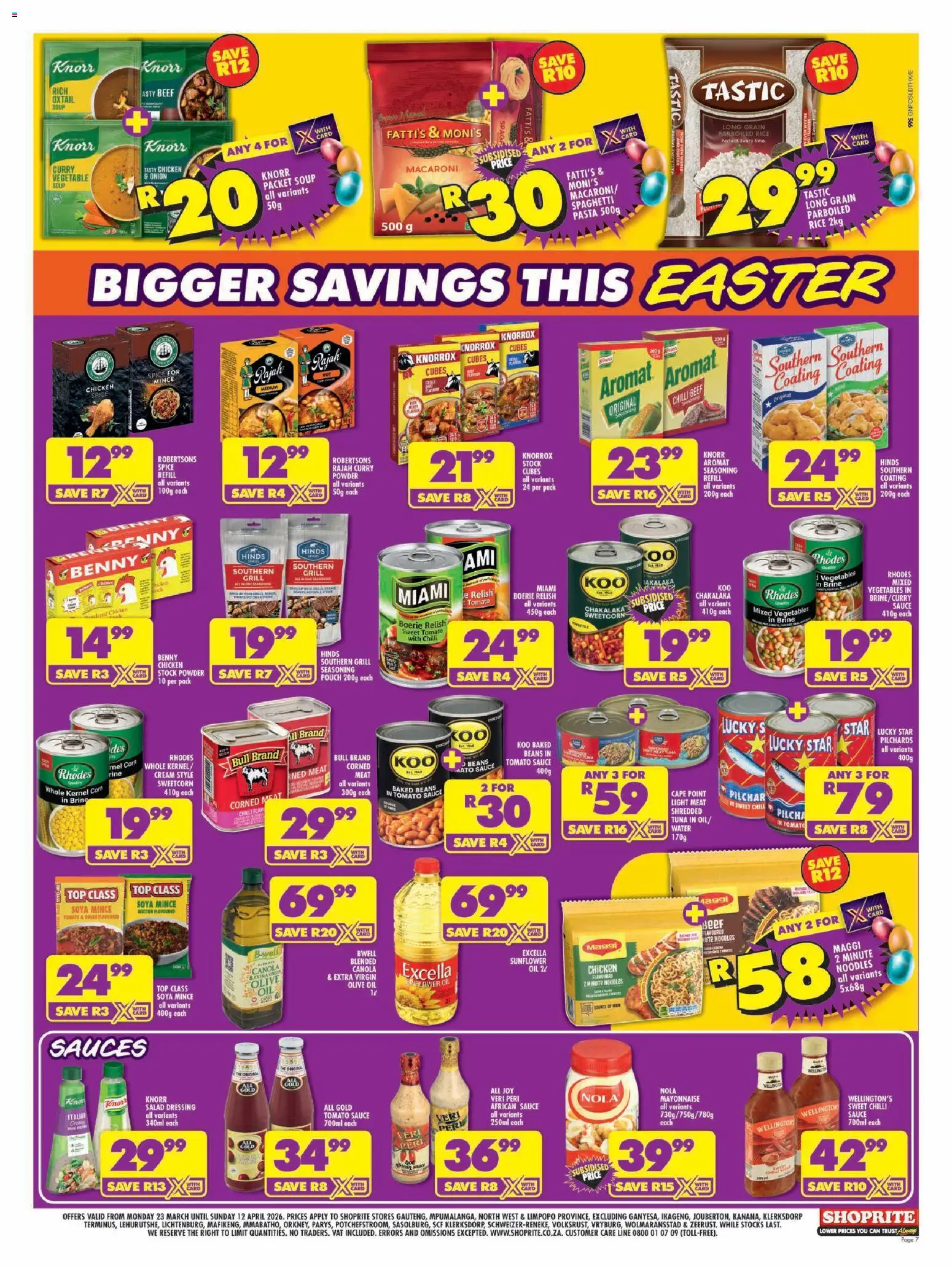 New Shoprite catalogue – valid from 23.03.2026 | Page: 7 | Products: Oil, Beef, Seasoning, Salad