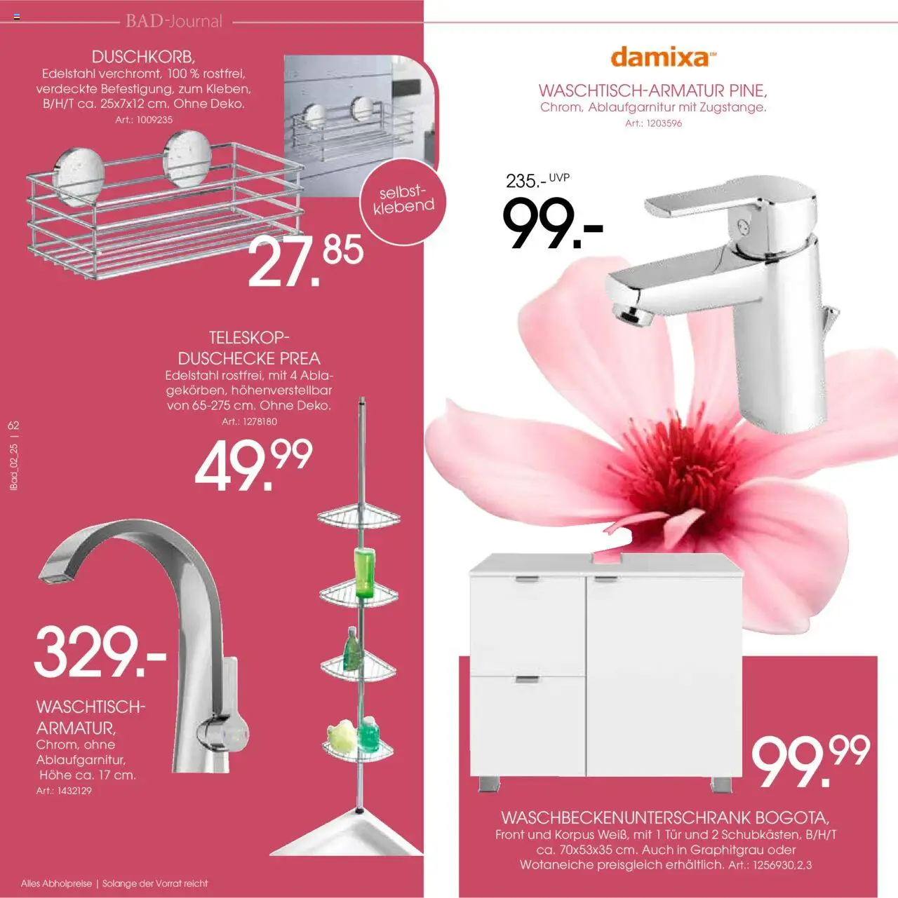 Zurbrüggen - Bad Spezial – gültig ab 11.06.2025 | Seite: 62 | Produkte: Tür, Waschtisch