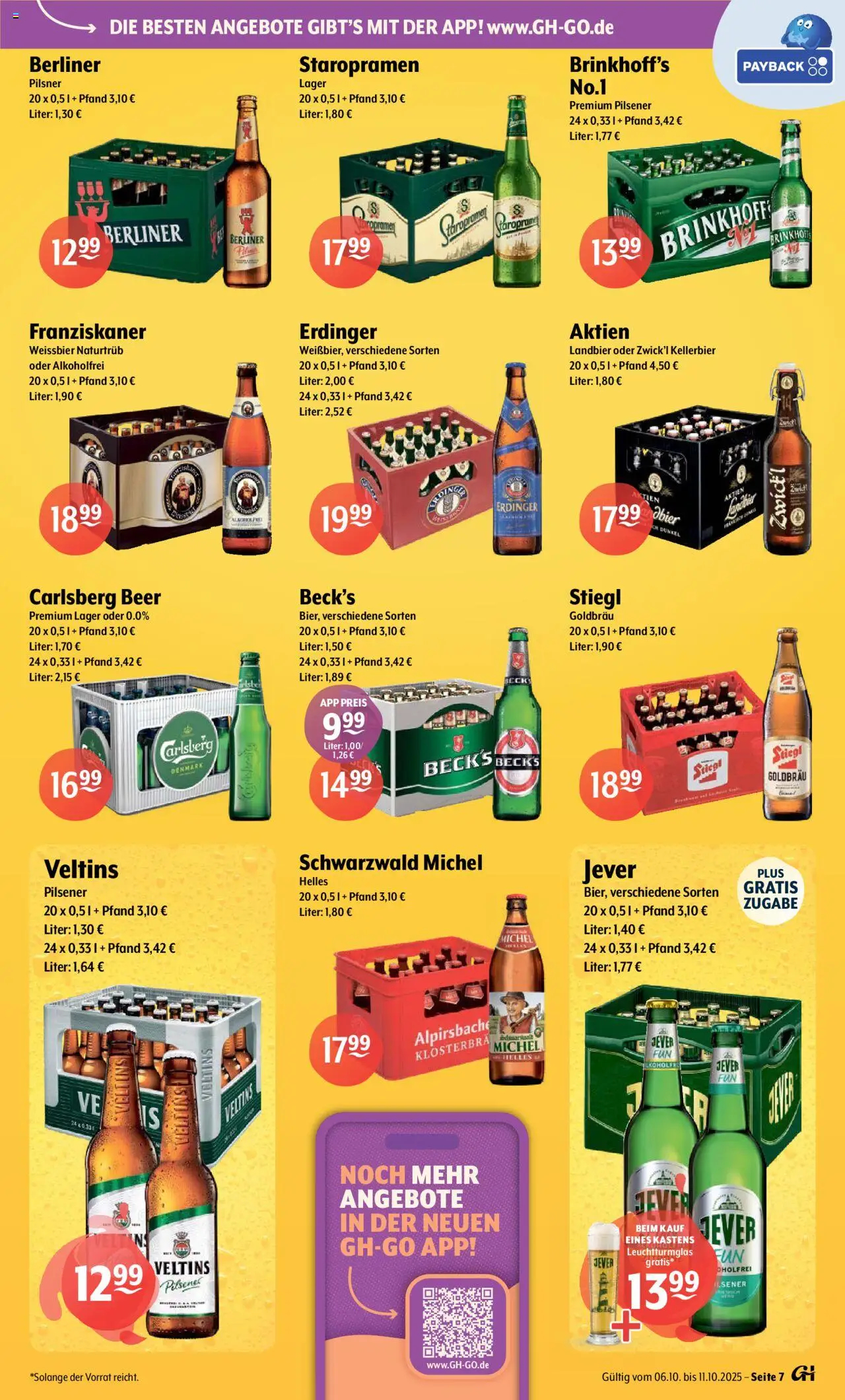 Getränke Hoffmann - Hamburg – gültig ab 06.10.2025 | Seite: 7 | Produkte: Carlsberg, Weißbier, Jever, Veltins