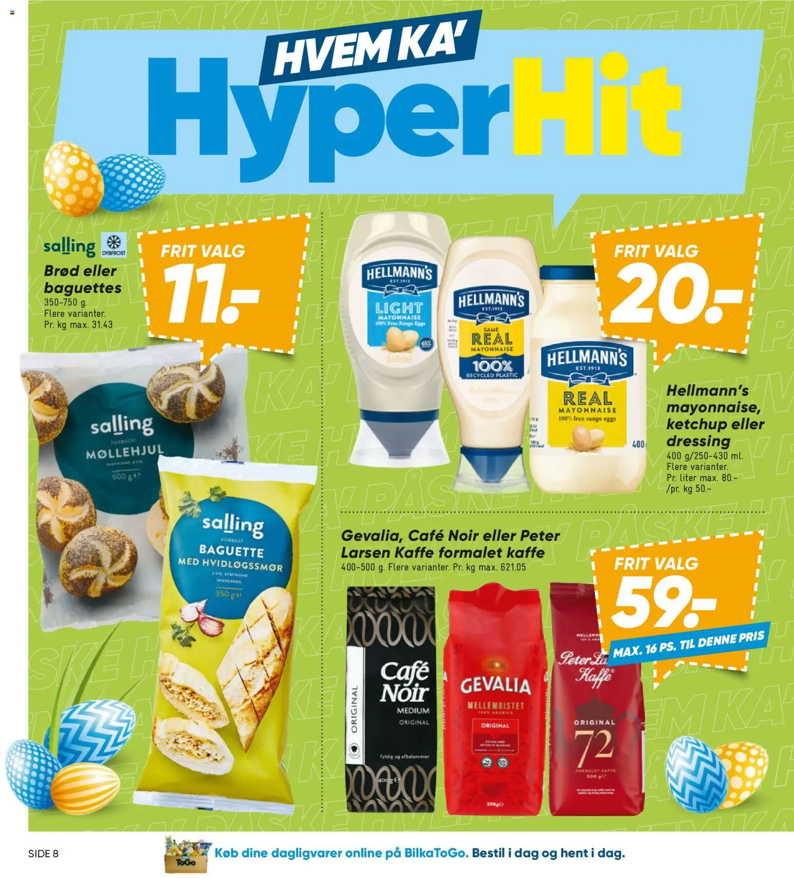 Bilka tilbudsavis – gyldig fra 20.03.2026 | Side: 8 | Produkter: Brød, Kaffe, Ketchup, Dressing