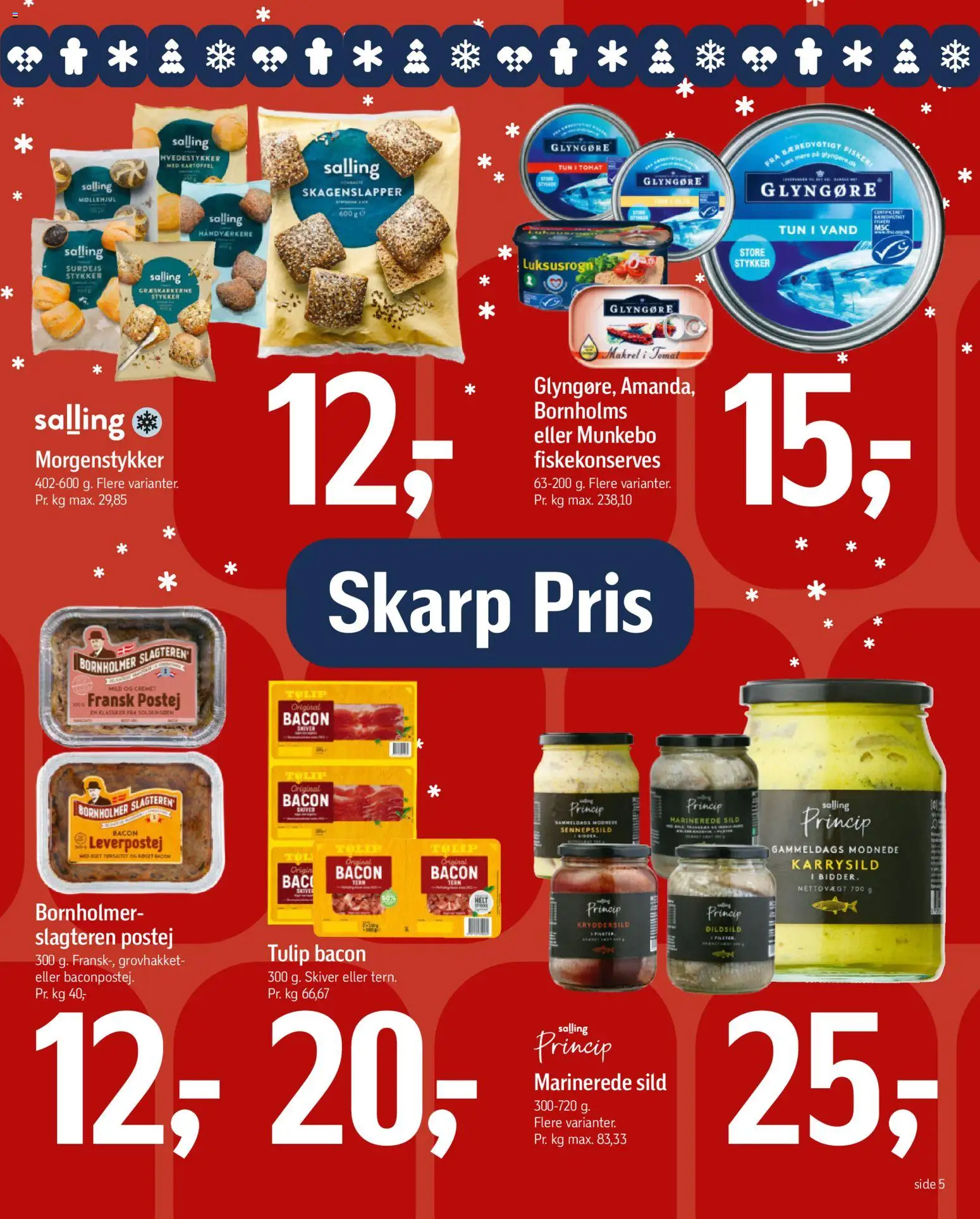 Føtex tilbudsavis – gyldig fra 19.12.2025 | Side: 5 | Produkter: Makrel, Tun, Sild, Bacon