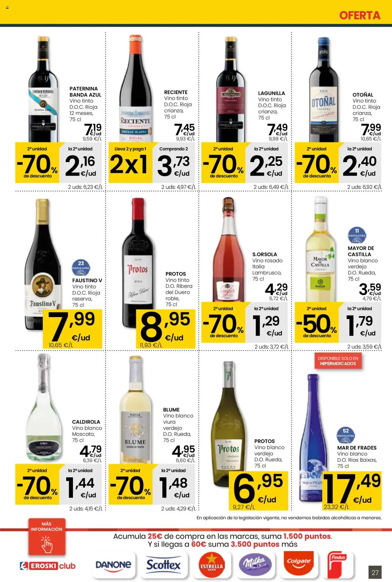 Eroski - Para conquistarte │ válido desde el 31.07.2025 | Página: 27 | Productos: Vino rosado, Vino