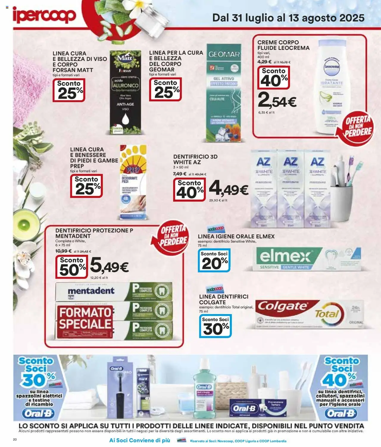 Volantino Ipercoop del 31.07.2025 | Pagina: 20 | Prodotti: Dentifricio