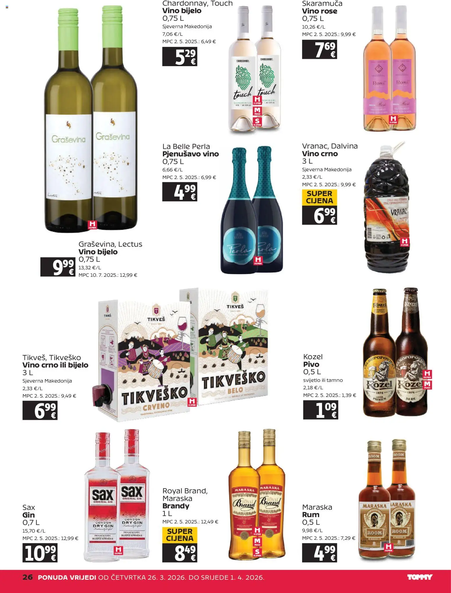 Tommy katalog | vrijedi od 26.03.2026 | Stranica: 26 | Proizvodi: Gin, Vino, Pivo, Pila