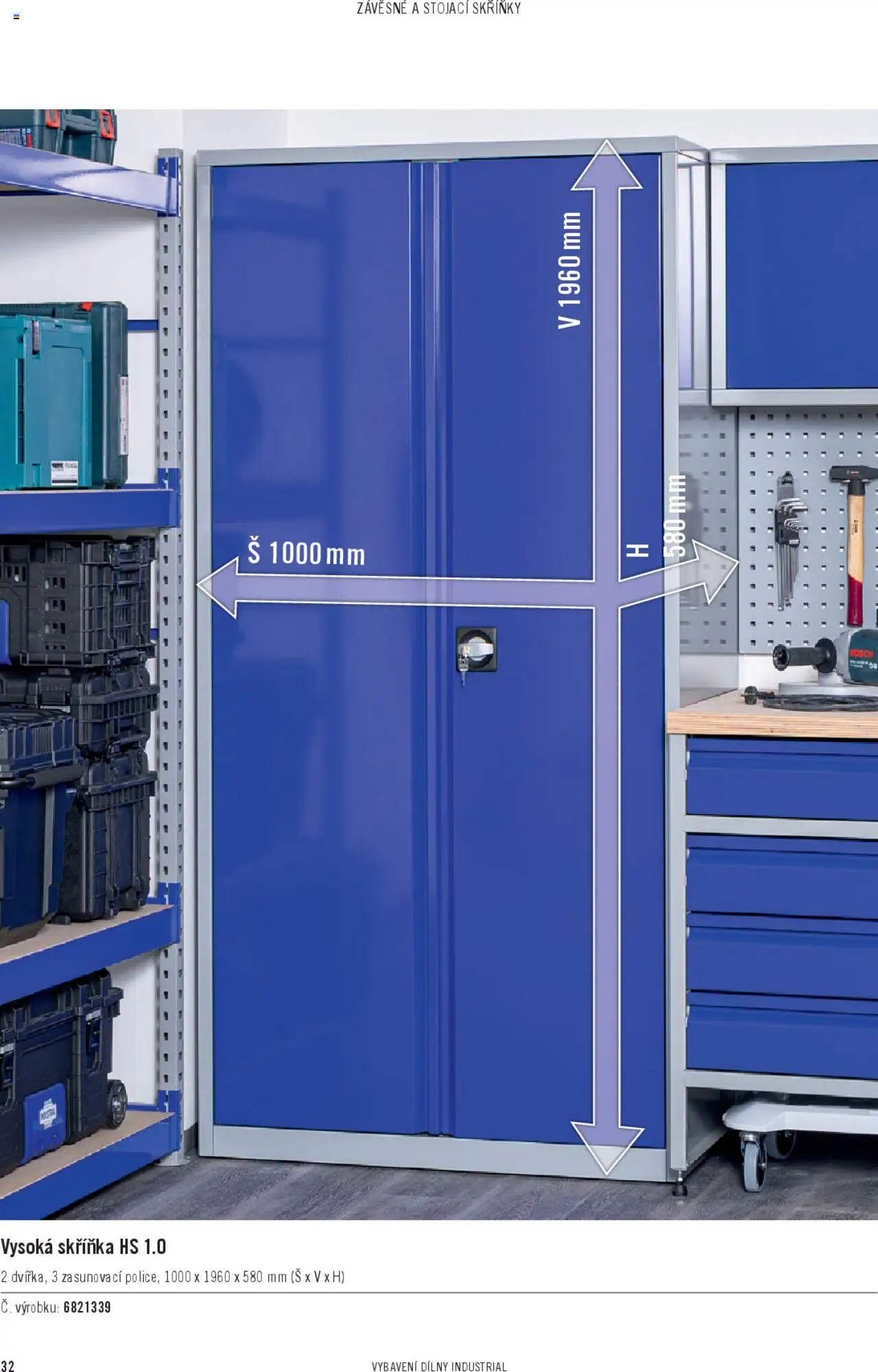 HORNBACH katalog - INDUSTRIAL - Systém vybavení dílny od 06.02.2025 | Strana: 32 | Produkty: Skříňka