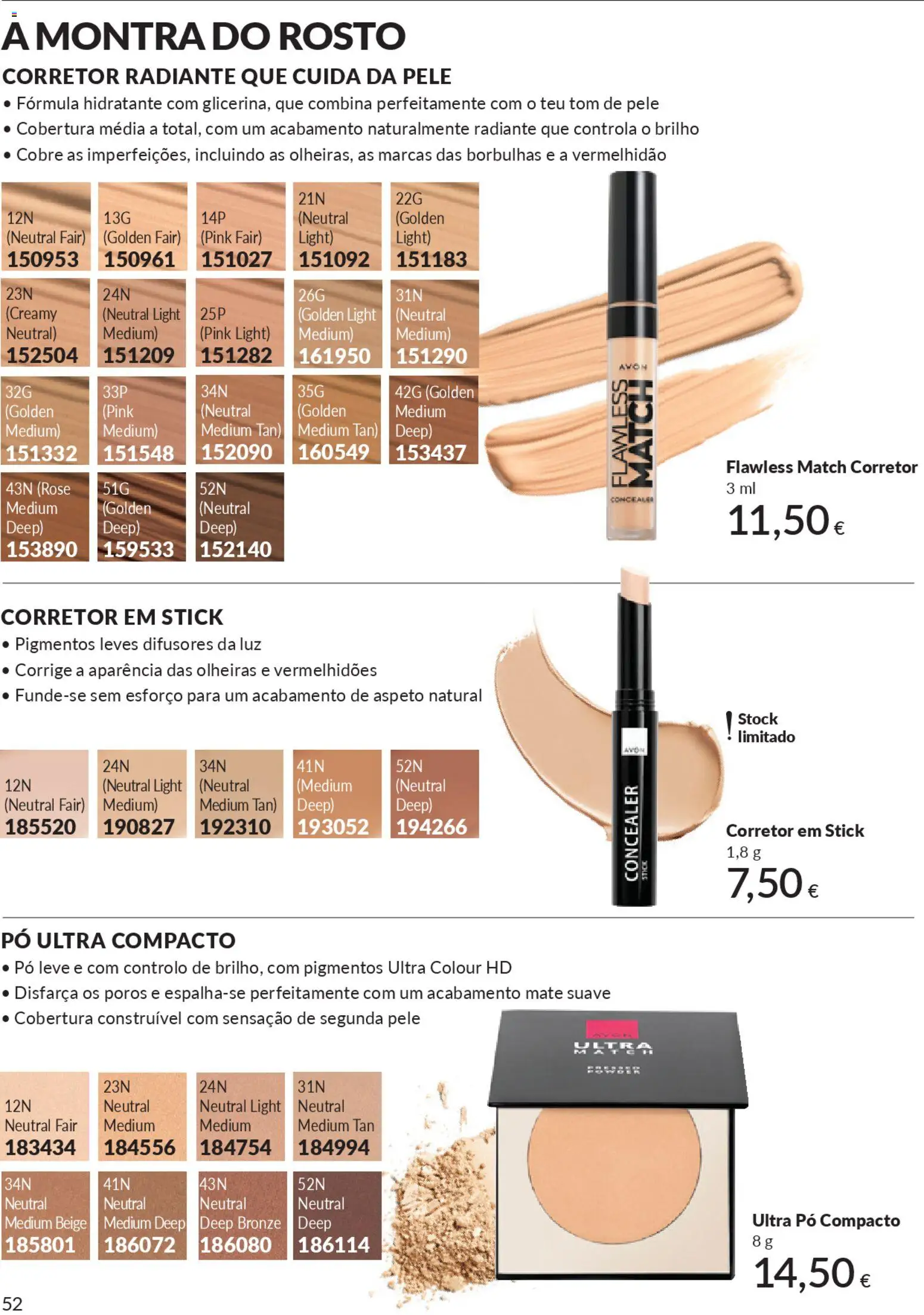 Catálogo Avon Campanha 1 │ válido de 01.01.2026 | Página: 52 | Produtos: Pó, Corretor