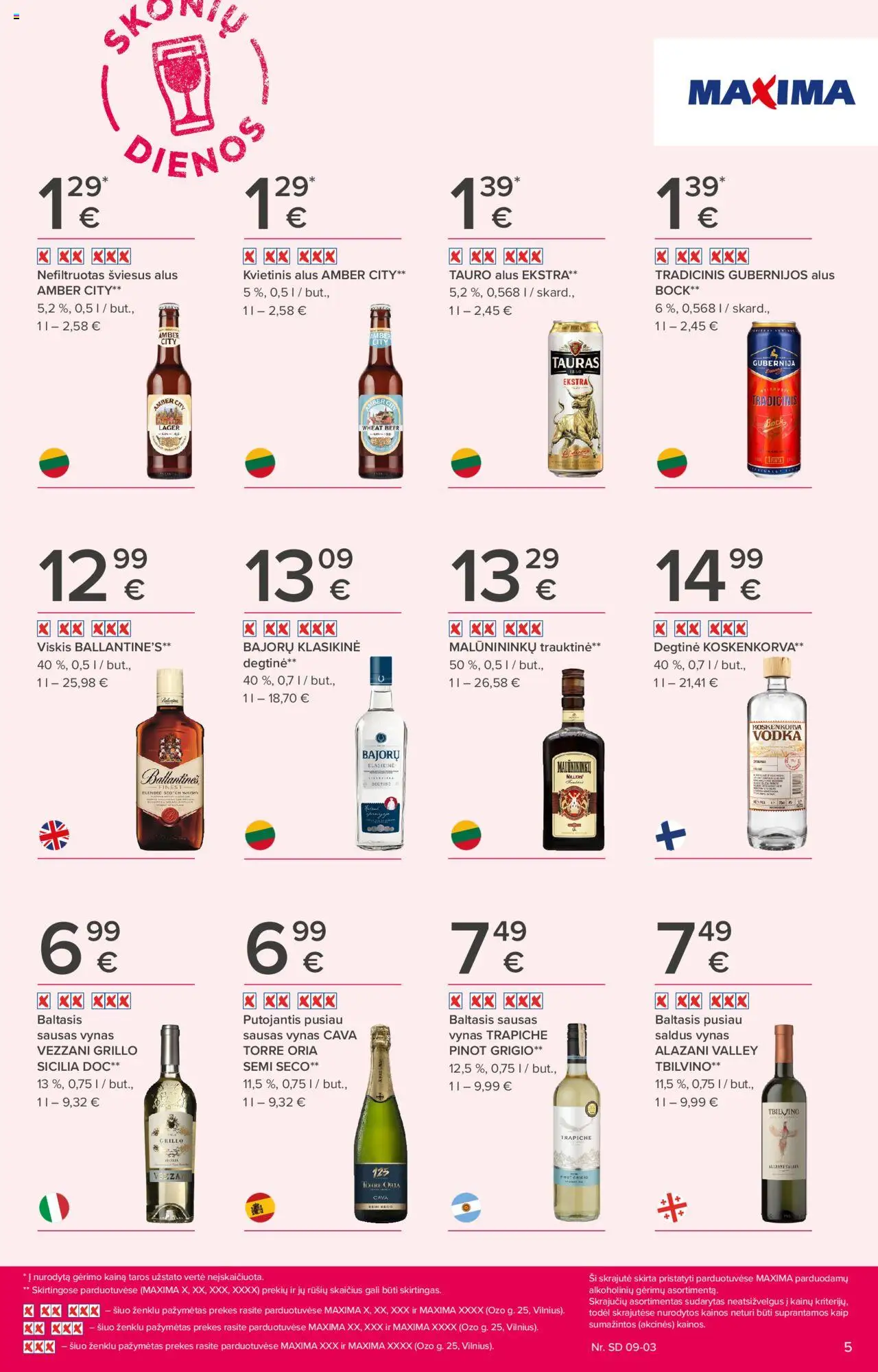MAXIMA - Leidinys - Skonių dienos│galioja nuo 21.08.2025 | Puslapis: 5 | Prekių: Degtinė, Viskis, Vynas, Alus