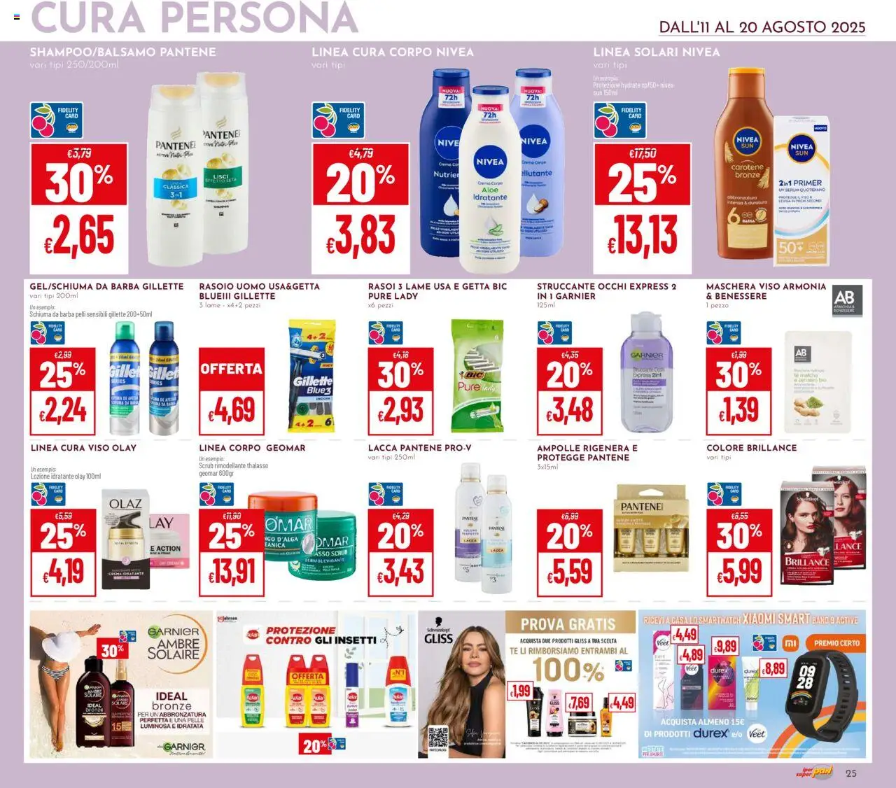 Volantino Pan del 11.08.2025 | Pagina: 25 | Prodotti: Crema, Schiuma da barba, Rasoio, Maschera viso