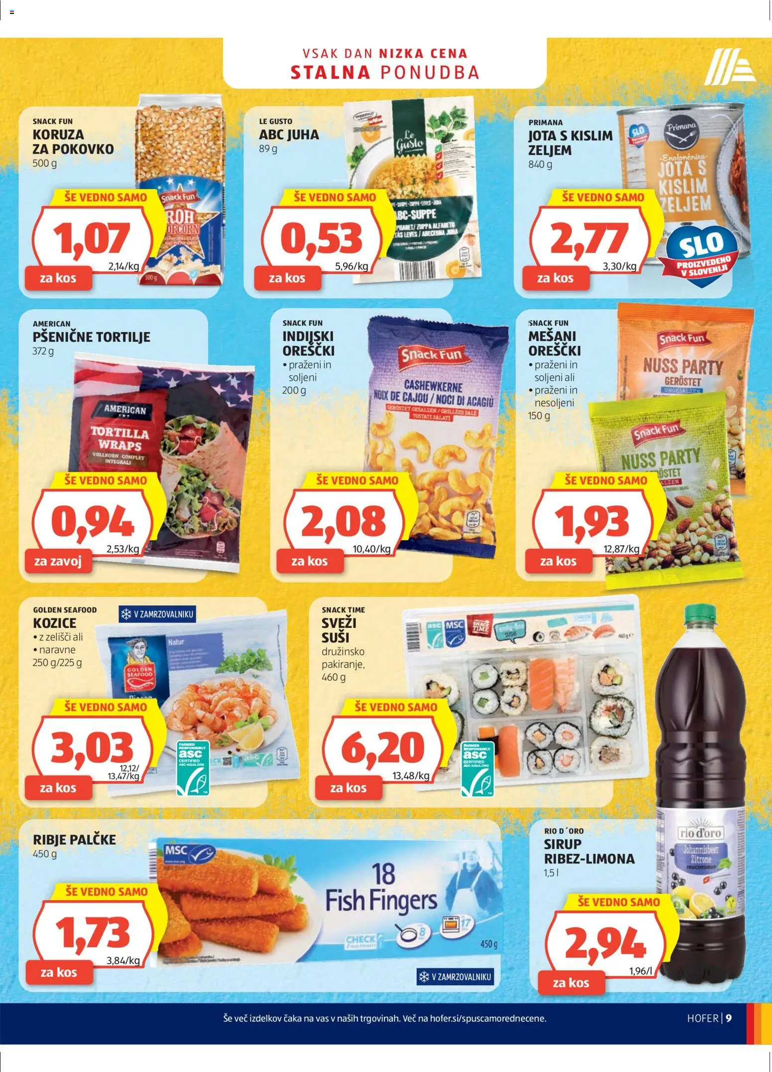 Hofer SI katalog | vrijedi od 04.03.2026 | Stranica: 9 | Proizvodi: Sushi, Juha, Kozice, Tortilje