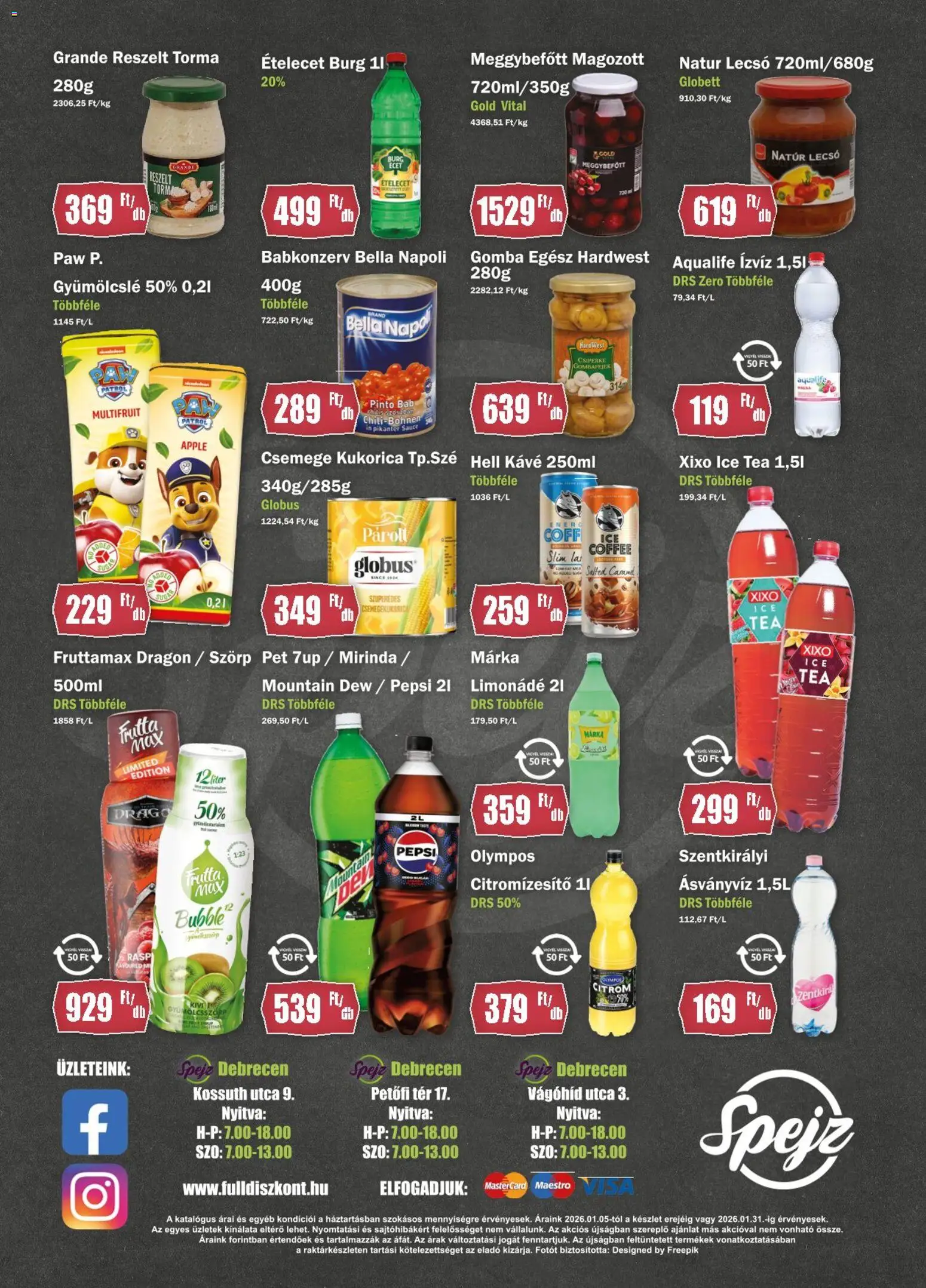 FullDiszkont akciós ujság - amely érvényes a következő dátumtól: 05.01.2026 | Oldal: 4 | Termékek: Gomba, Limonádé, Tea, Babkonzerv
