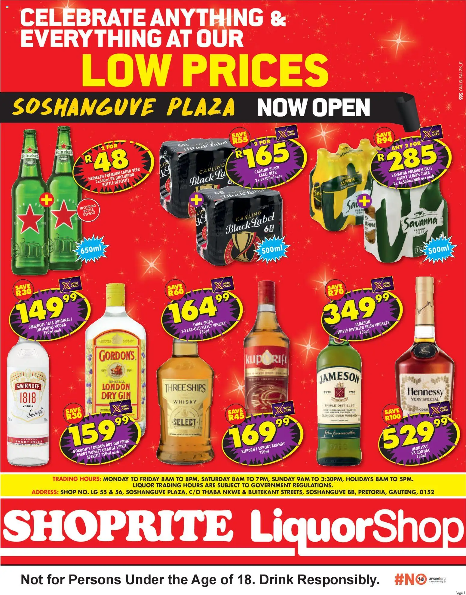New Shoprite catalogue – valid from 07.04.2026 | Page: 1 | Products: Whiskey, Salt, Lemon, Ensalada de quino