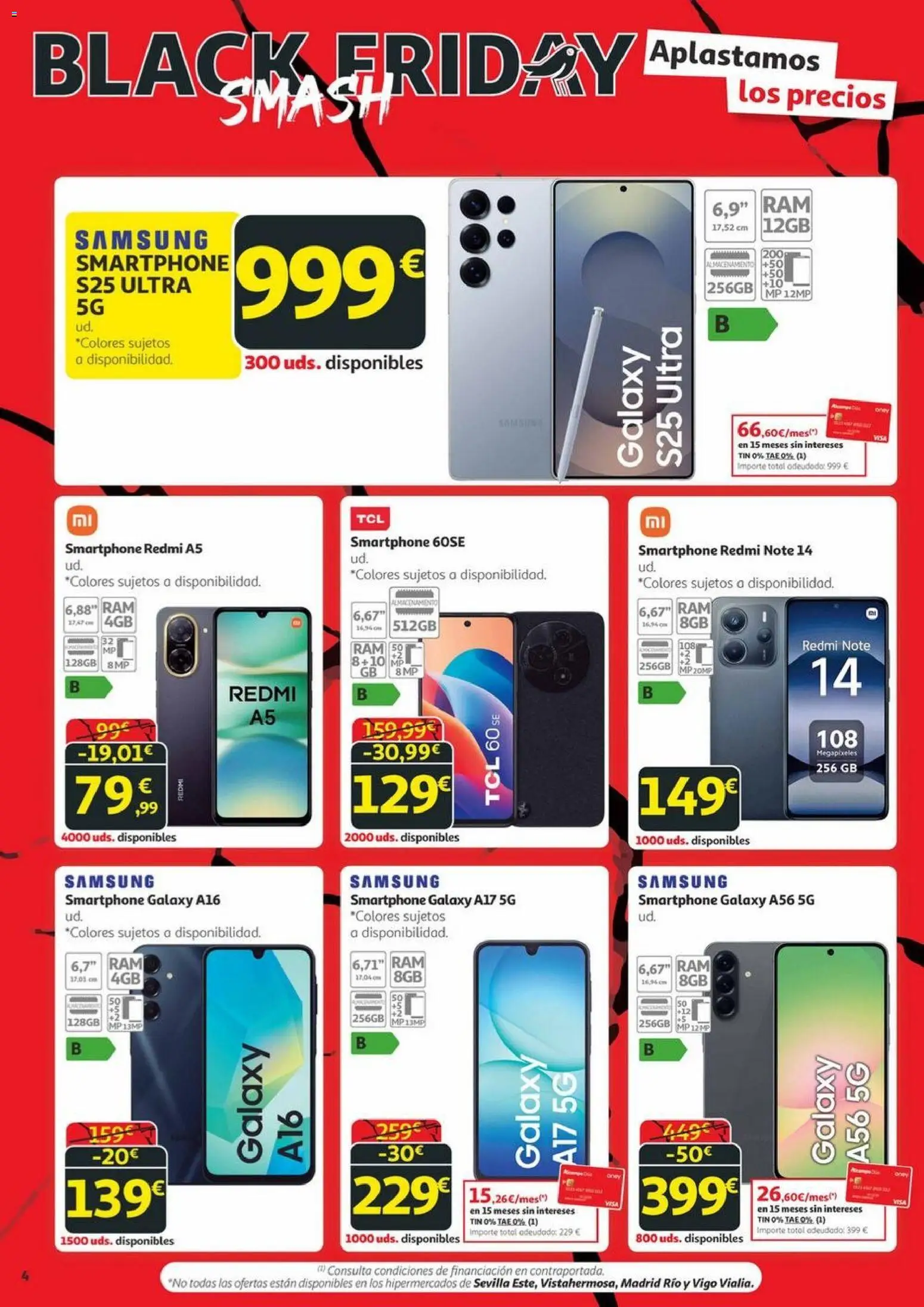 Alcampo - Black Friday Canarias │ válido desde el 20.11.2025 | Página: 4 | Productos: Smartphone