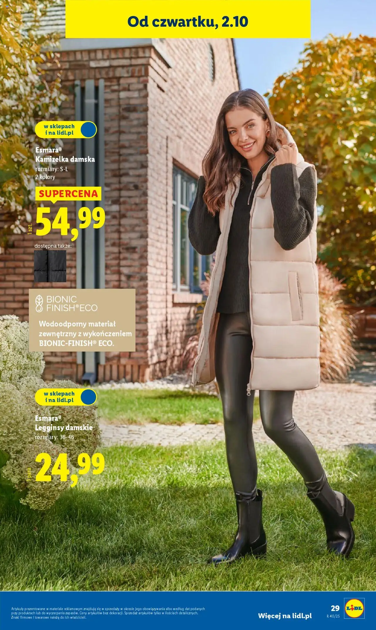 Lidl Katalog od 29.09.2025 | Strona: 39 | Produkty: Kamizelka, Legginsy, Legginsy damskie