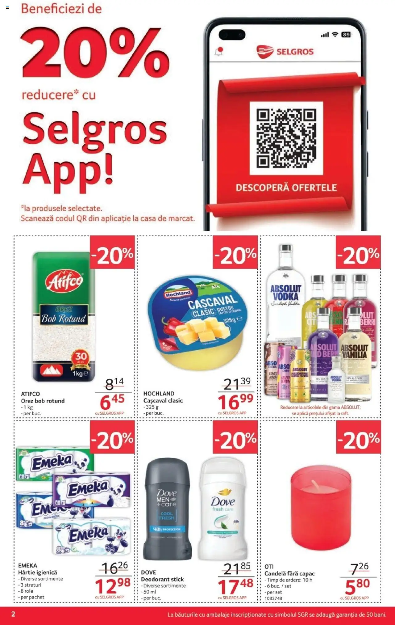 Noul catalog Selgros – valabil de la 17.10.2025 | Pagină: 2 | Produse: Cașcaval, Deodorant, Orez, Vodka