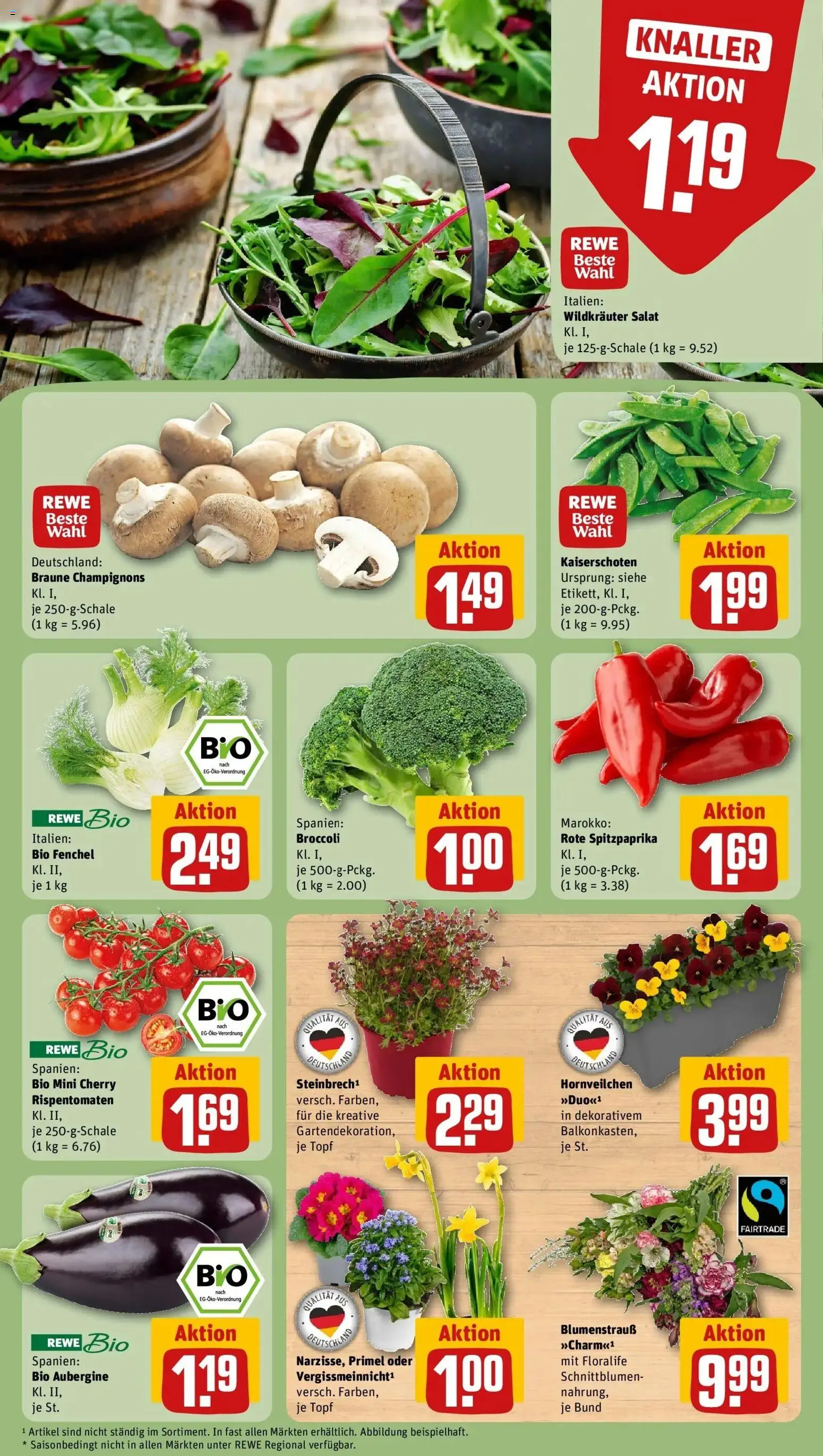 Rewe Prospekt Mettmann	 – gültig ab 09.03.2026 | Seite: 5 | Produkte: Champignons, Aubergine, Salat