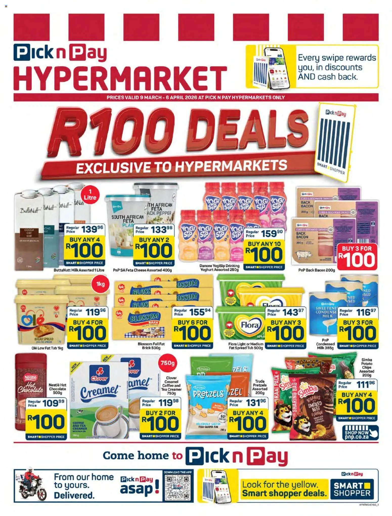New Pick n Pay catalogue – valid from 09.03.2026 | Page: 1 | Products: Milk, Creamer, Chips, Pepper