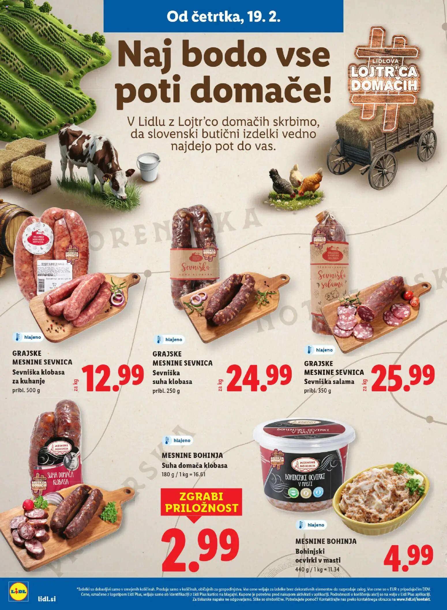 Novi Lidl katalog ponudbe – veljaven od 19.02.2026 | Stran: 14 | Izdelki: Ocvirki, Salama