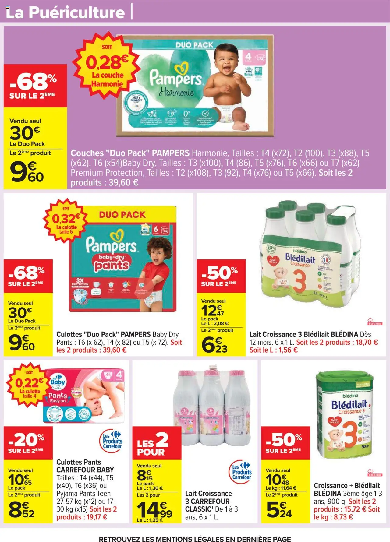 {H1} | Page: 67 | Produits: Pampers, Lait, Culotte, Pyjama