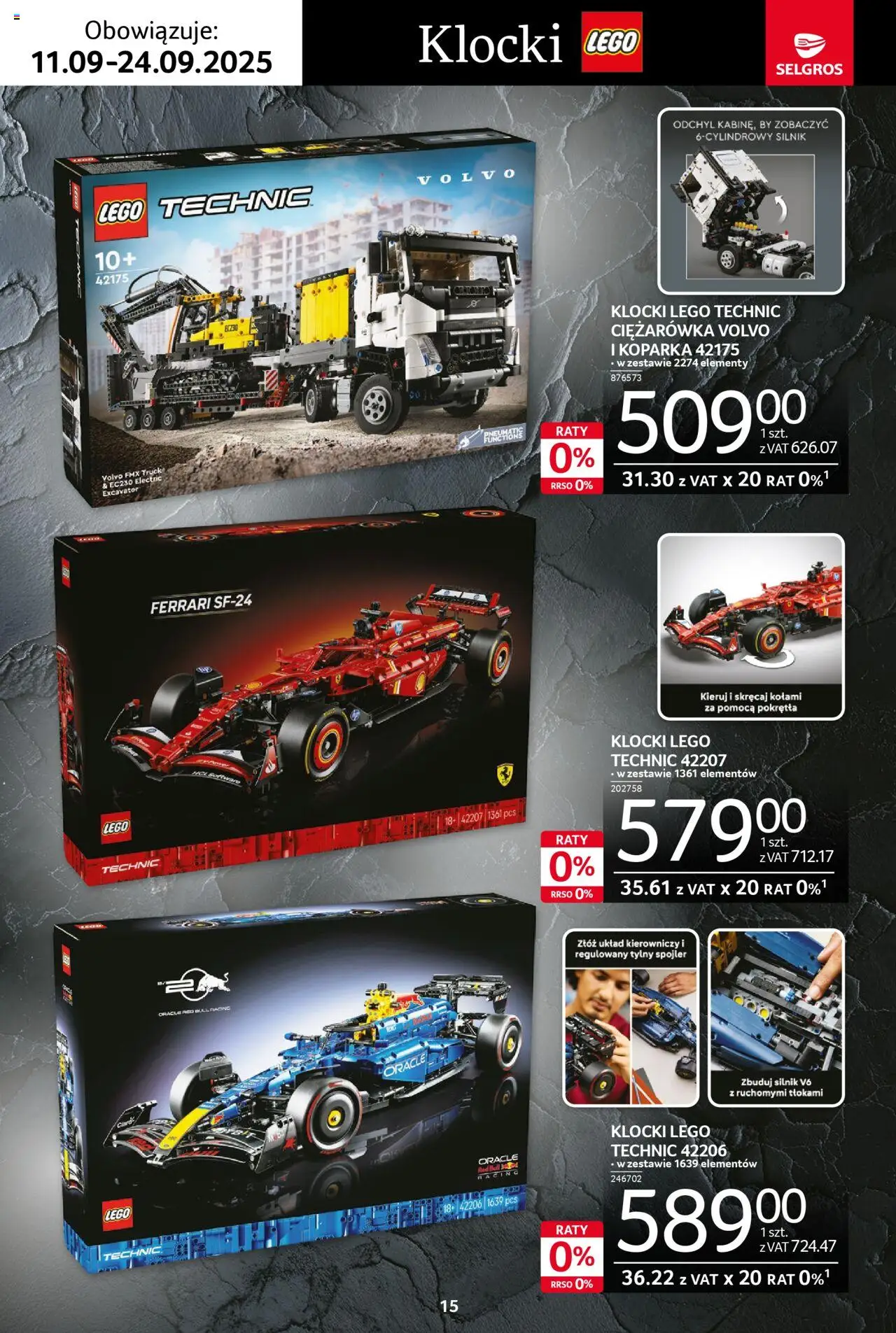 Selgros cash&carry Gazetka - Premium od 11.09.2025 | Strona: 15 | Produkty: Red bull, Lego, Klocki Lego