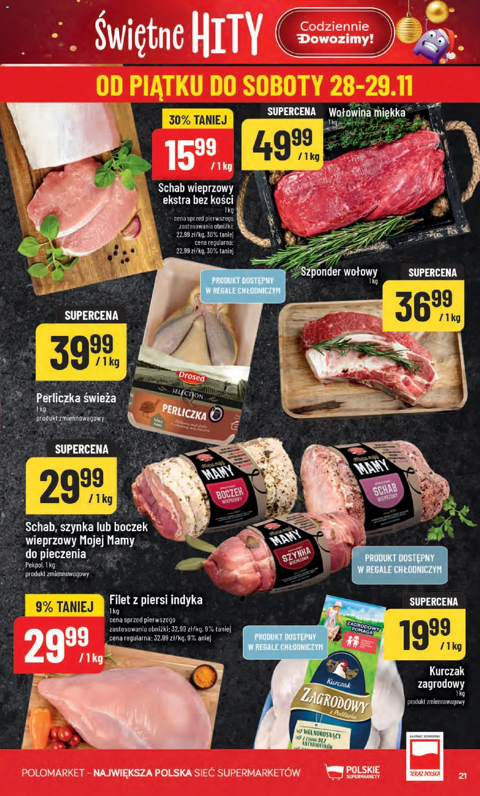 POLOmarket Black Friday od 26.11.2025 | Strona: 21 | Produkty: Kurczak, Schab wieprzowy, Szynka, Boczek