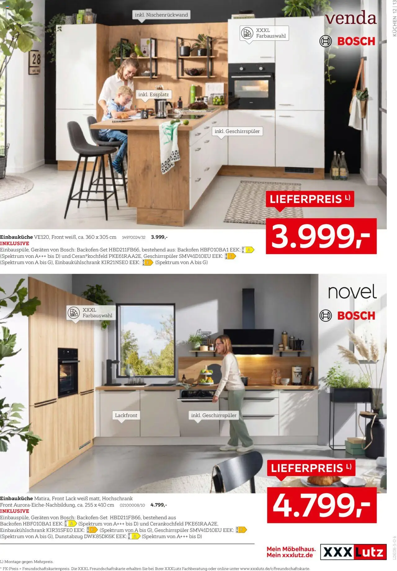 XXXL Lutz Nr. 1 bei Küchen - gültig ab dem 04.08.2025 | Seite: 13 | Produkte: Einbauküche, Hochschrank, Backofen, Kuchen