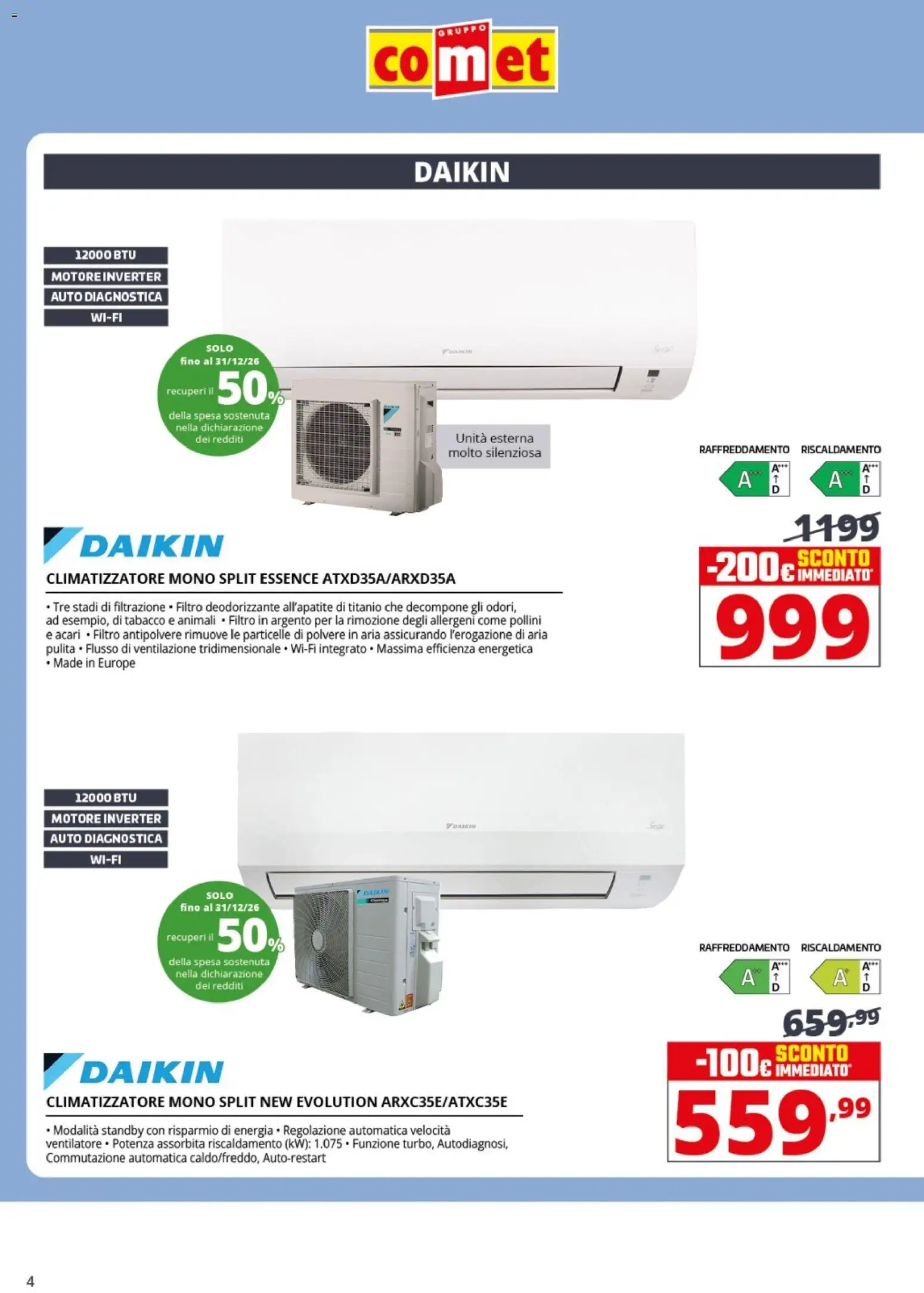 Volantino Comet del 12.03.2026 | Pagina: 4 | Prodotti: Climatizzatore