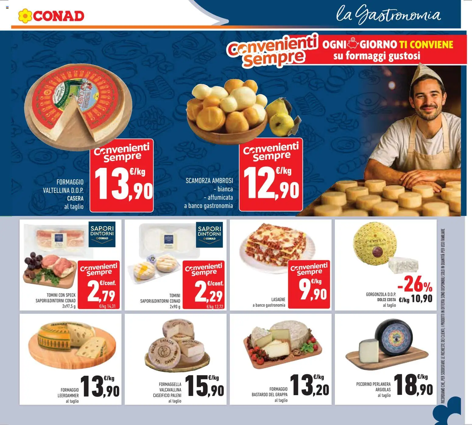 Volantino Conad del 07.01.2026 | Pagina: 7 | Prodotti: Speck, Formaggio, Lasagna, Gorgonzola