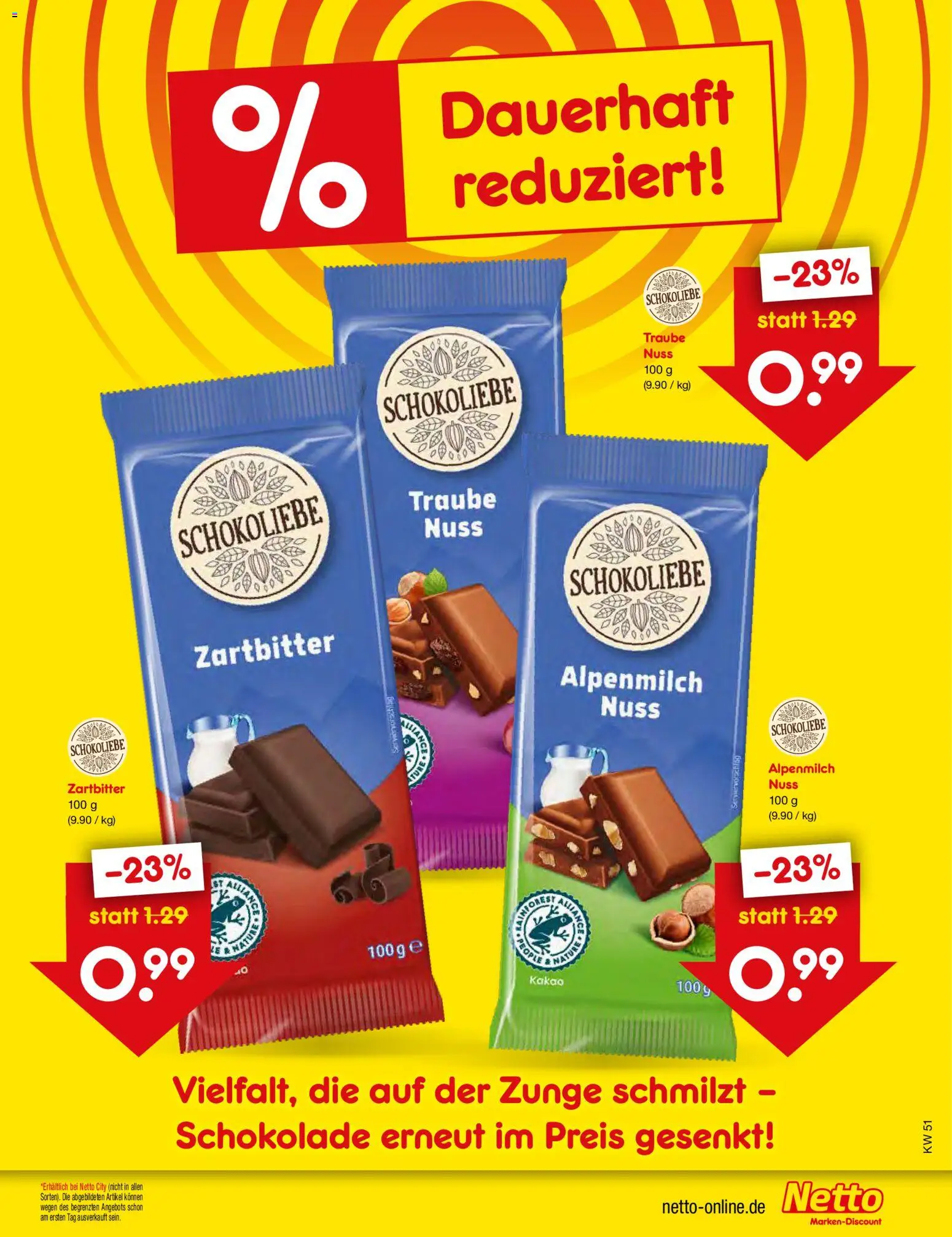 Netto Marken-Discount Preissenkung auf Dauer – gültig ab 19.12.2025 | Seite: 2 | Produkte: Schokolade