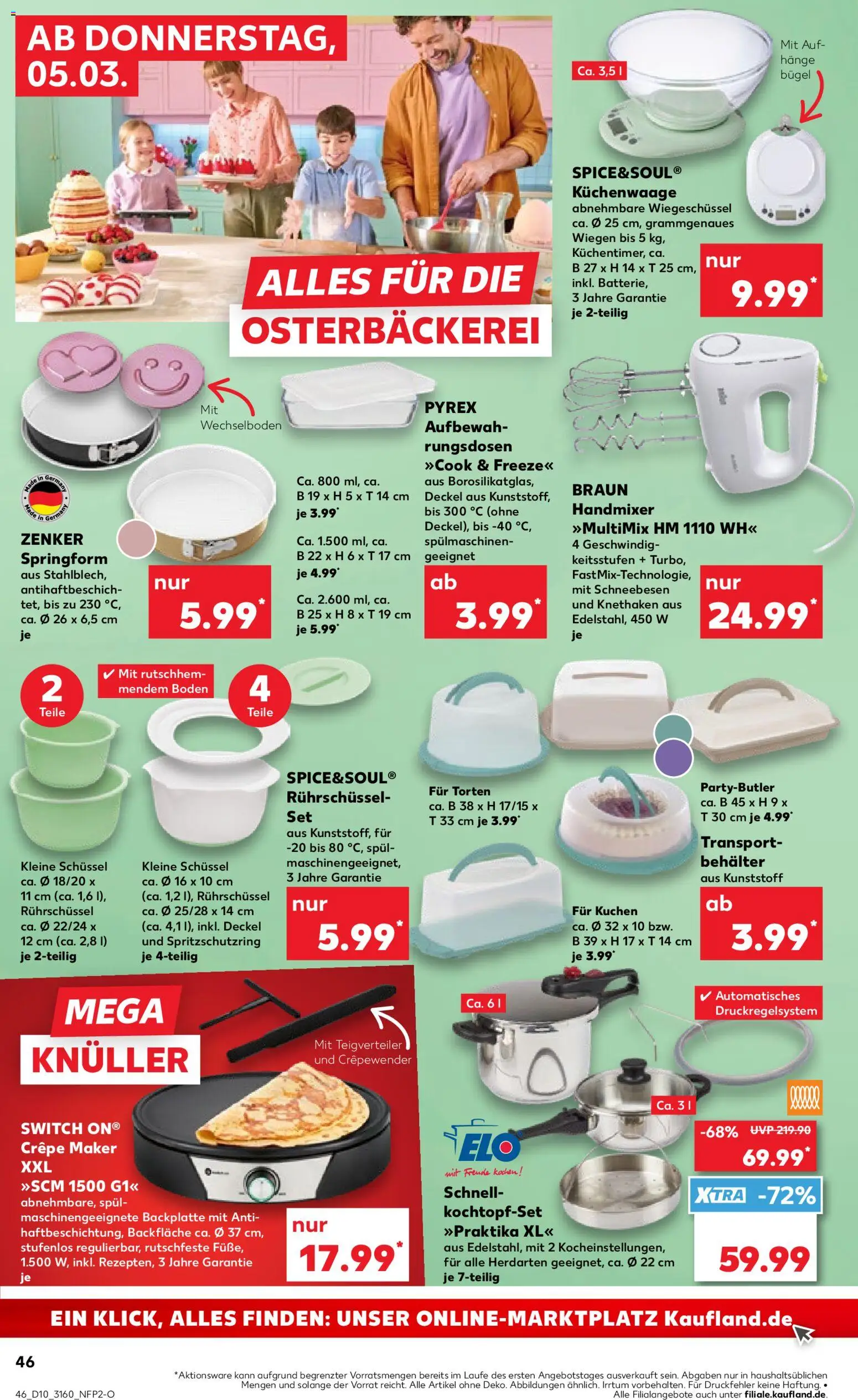 Kaufland prospekt Rostock	 – gültig ab 05.03.2026 | Seite: 46 | Produkte: Mixer, Handmixer, Kuchen