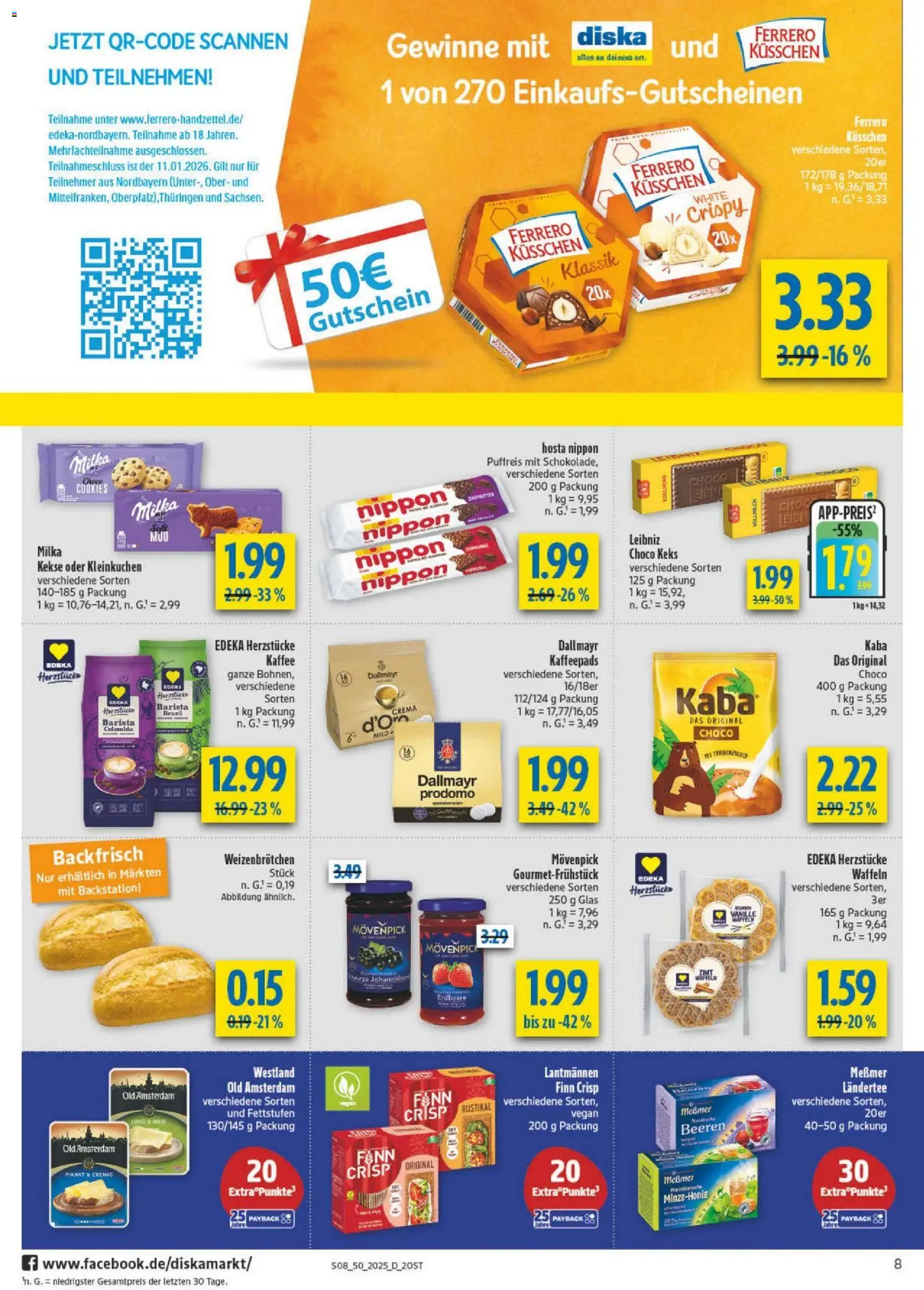 Diska - Diska Angebote Sachsen-Thüringen KW50 – gültig ab 08.12.2025 | Seite: 8 | Produkte: Kaffeepads, Messmer, Milka, Kekse
