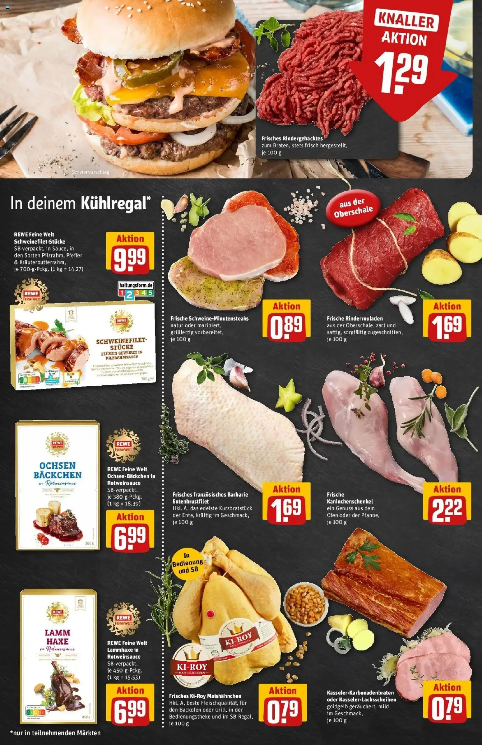 Rewe Prospekt Marl	 – gültig ab 30.03.2026 | Seite: 6 | Produkte: Rinderrouladen, Ofen, Schweinefilet, Pfeffer