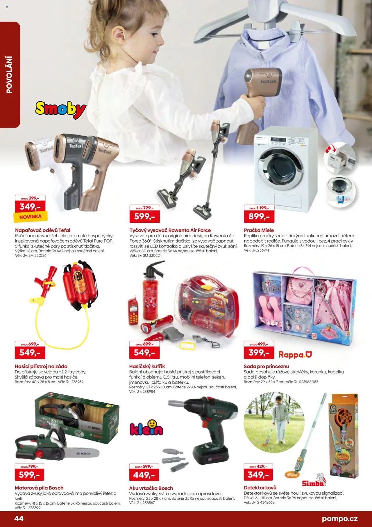POMPO katalog Vánoce 2025 od 16.10.2025 | Strana: 44 | Produkty: Pračka, Detektor kovu, Žehlička, Tefal
