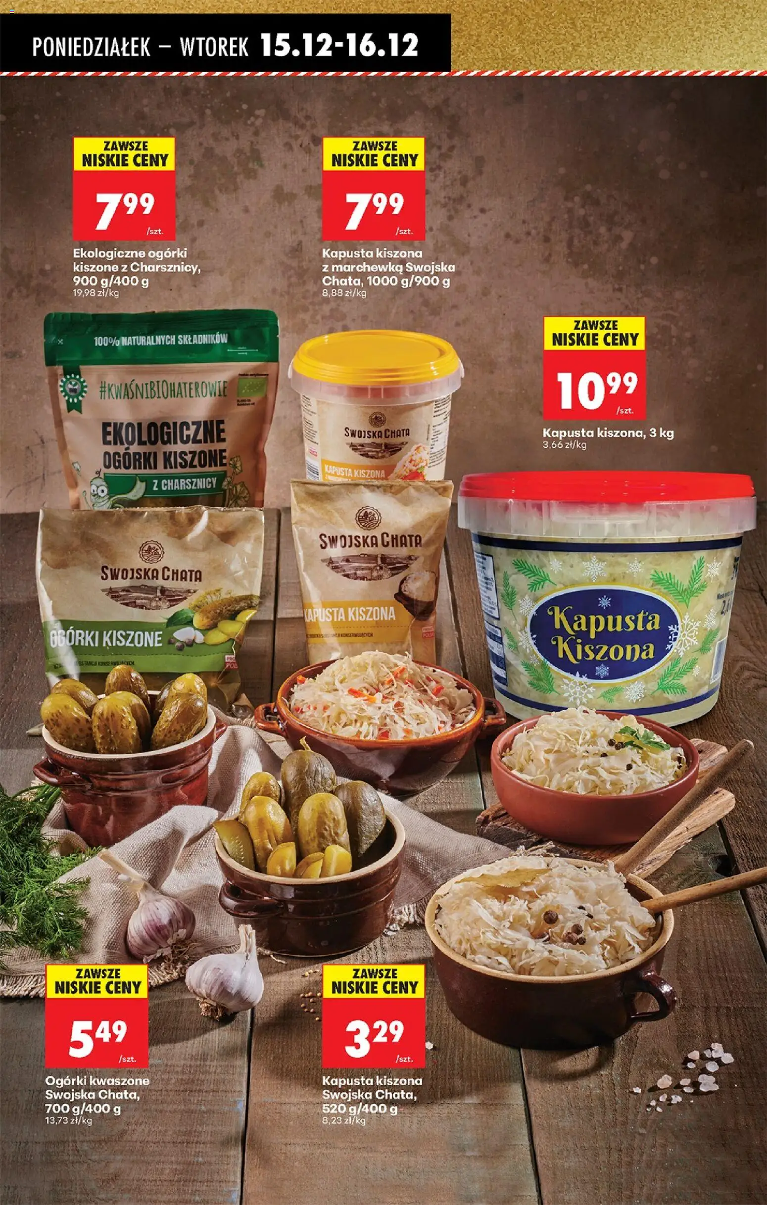 Biedronka gazetka od 15.12.2025 | Strona: 28 | Produkty: Kapusta, Kapusta kiszona, Marchewka, Ogórki