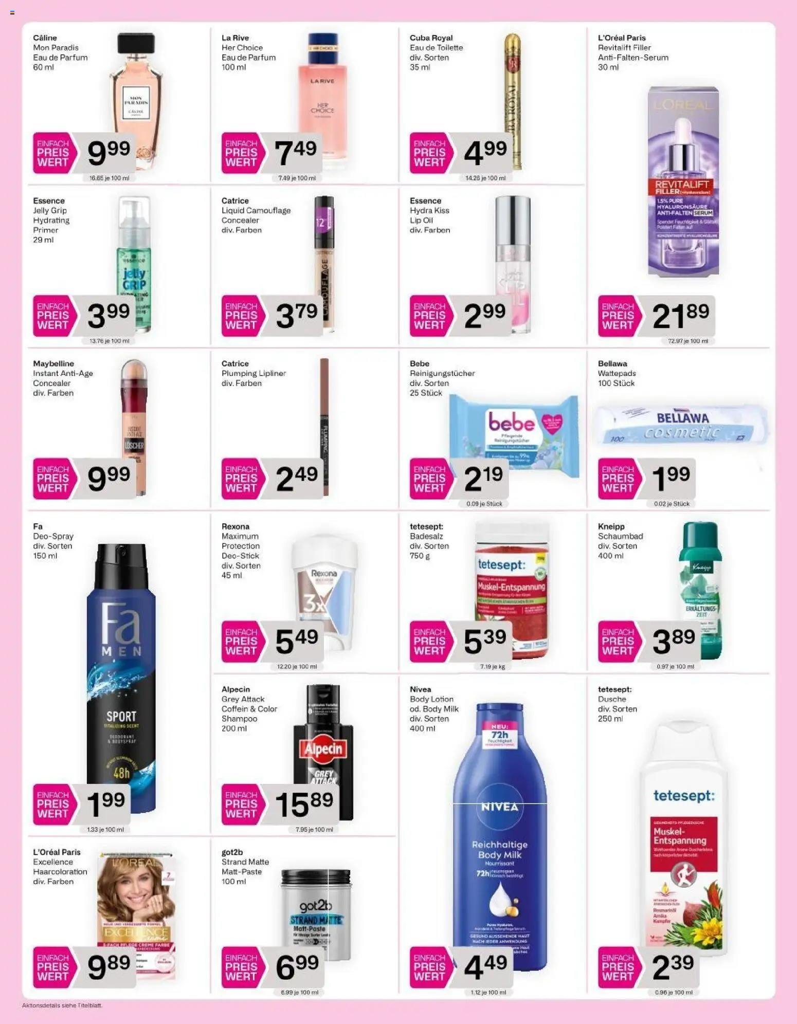 Bipa Einfach Preis Wert gültig ab 26.02.2026 | Seite: 2 | Produkte: Toilette, Parfüm, Eau de Toilette, Concealer