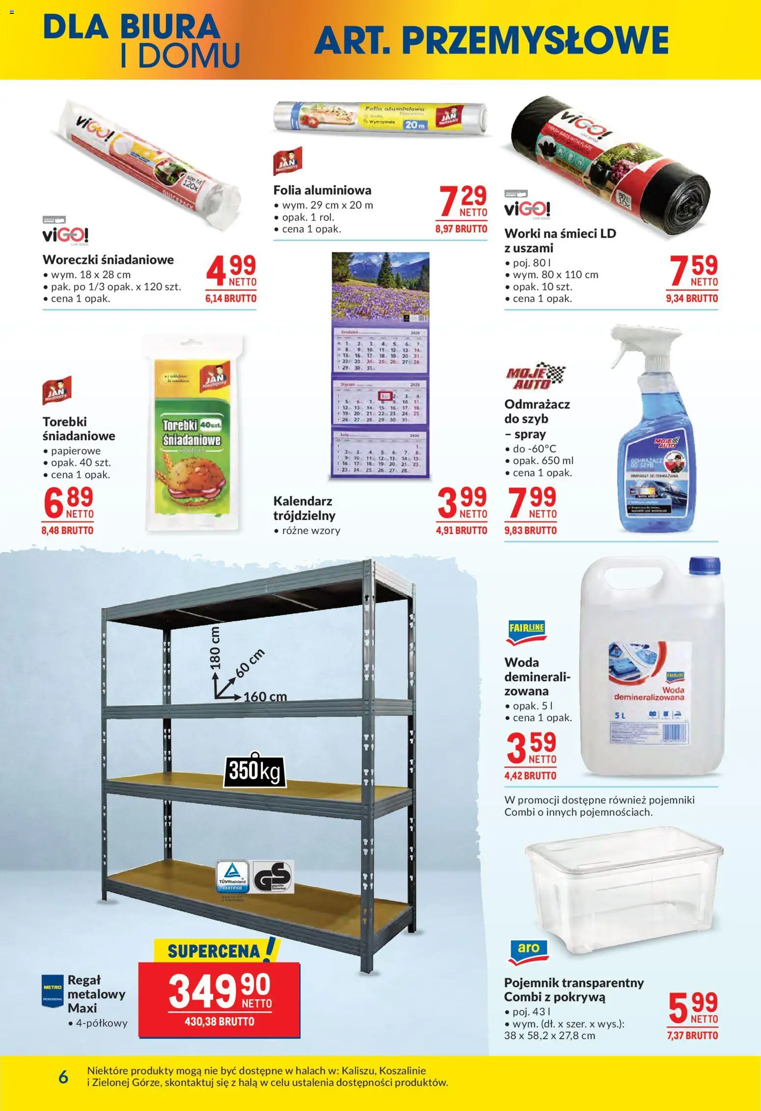 Makro Gazetka od 12.11.2025 | Strona: 6 | Produkty: Kalendarz, Regał, Woda, Torebki