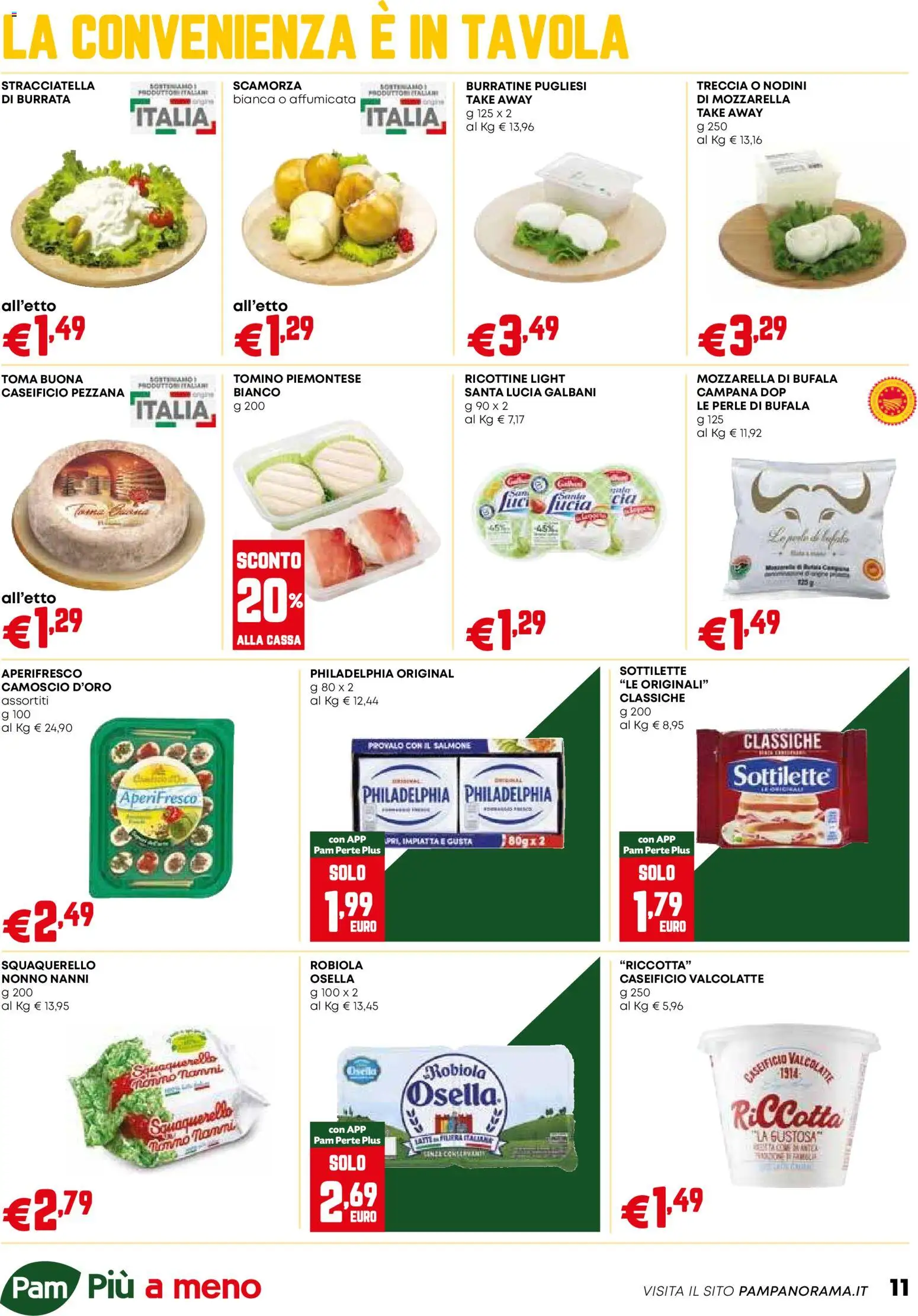 Volantino PAM del 29.01.2026 | Pagina: 11 | Prodotti: Mozzarella, Tonno, Stracciatella, Tomino