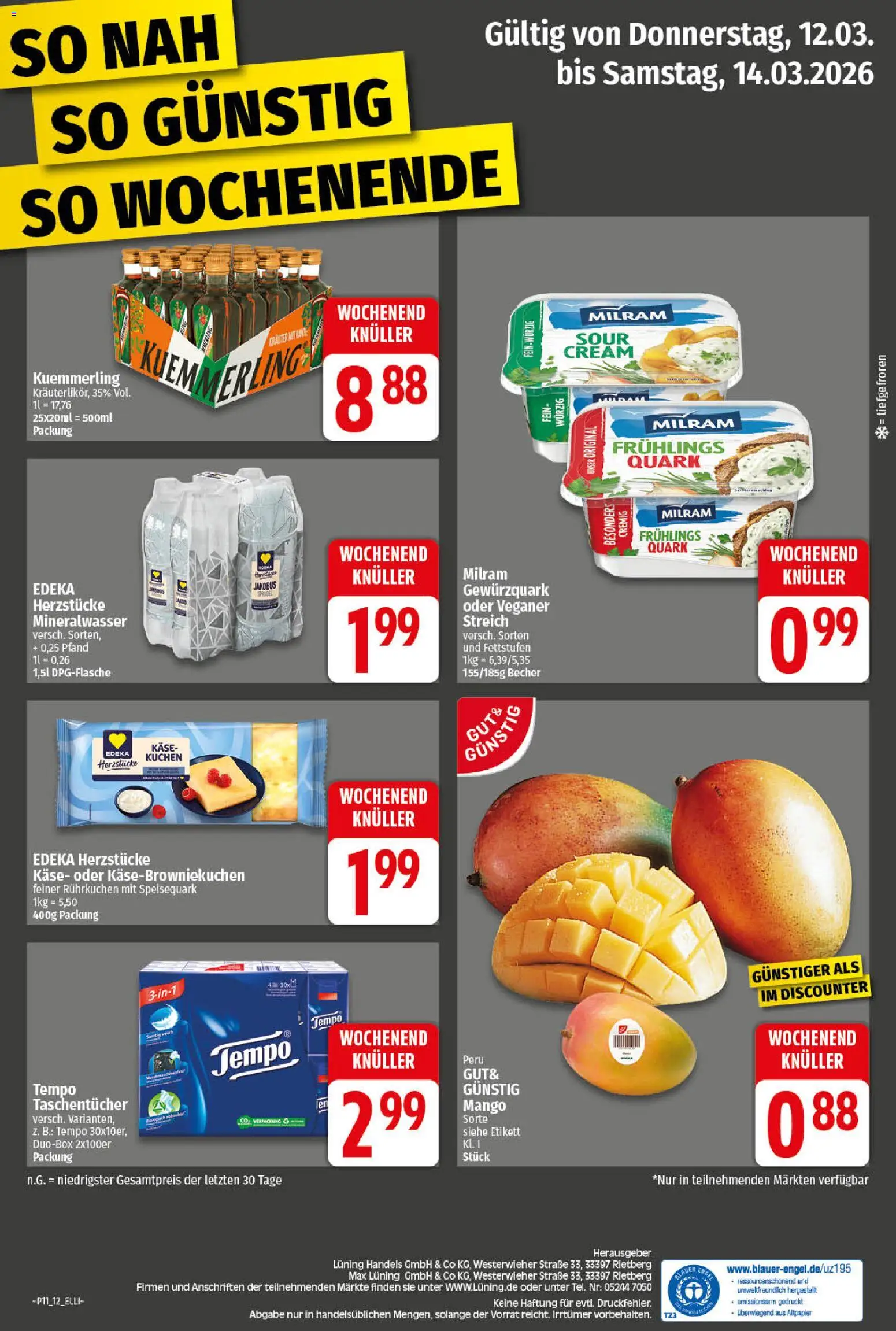 Elli Markt - Broschüre – gültig ab 09.03.2026 | Seite: 13 | Produkte: Käse, Kuemmerling, Milram, Speisequark