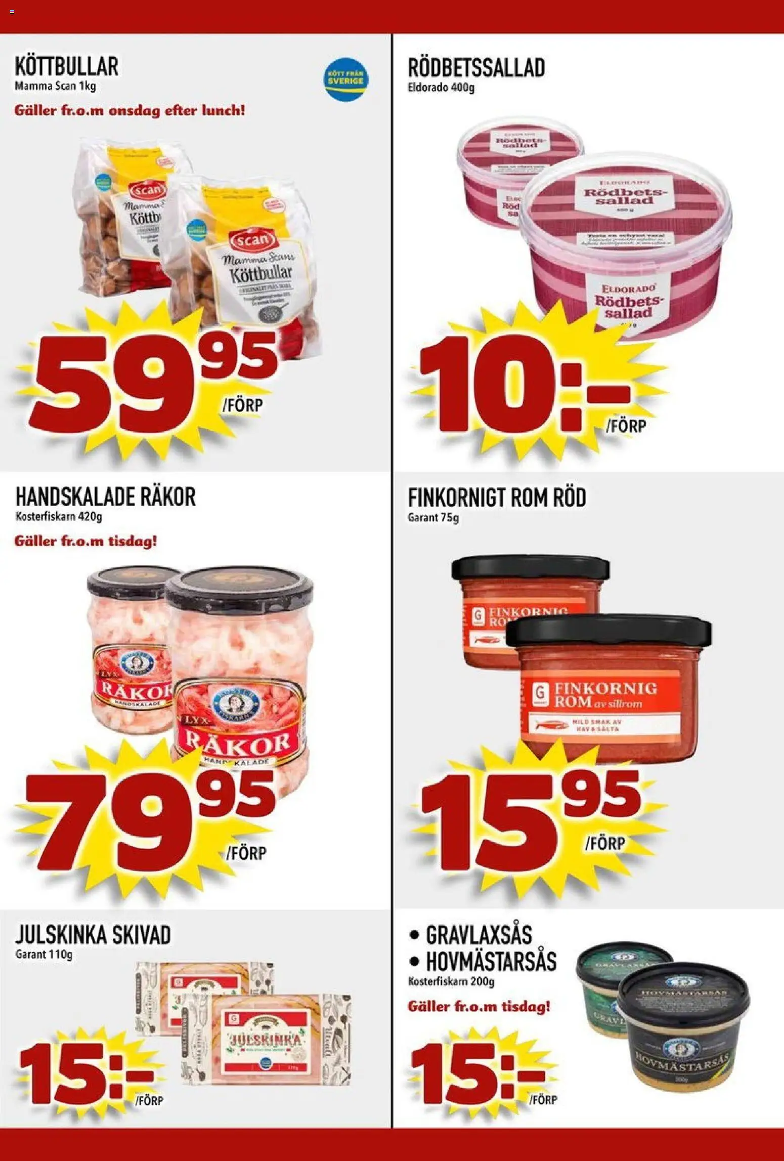 Din Mat reklamblad aktuell från 29.12.2026 | Sida: 3 | Produkter: Håv, Köttbullar, Galler, Räkor