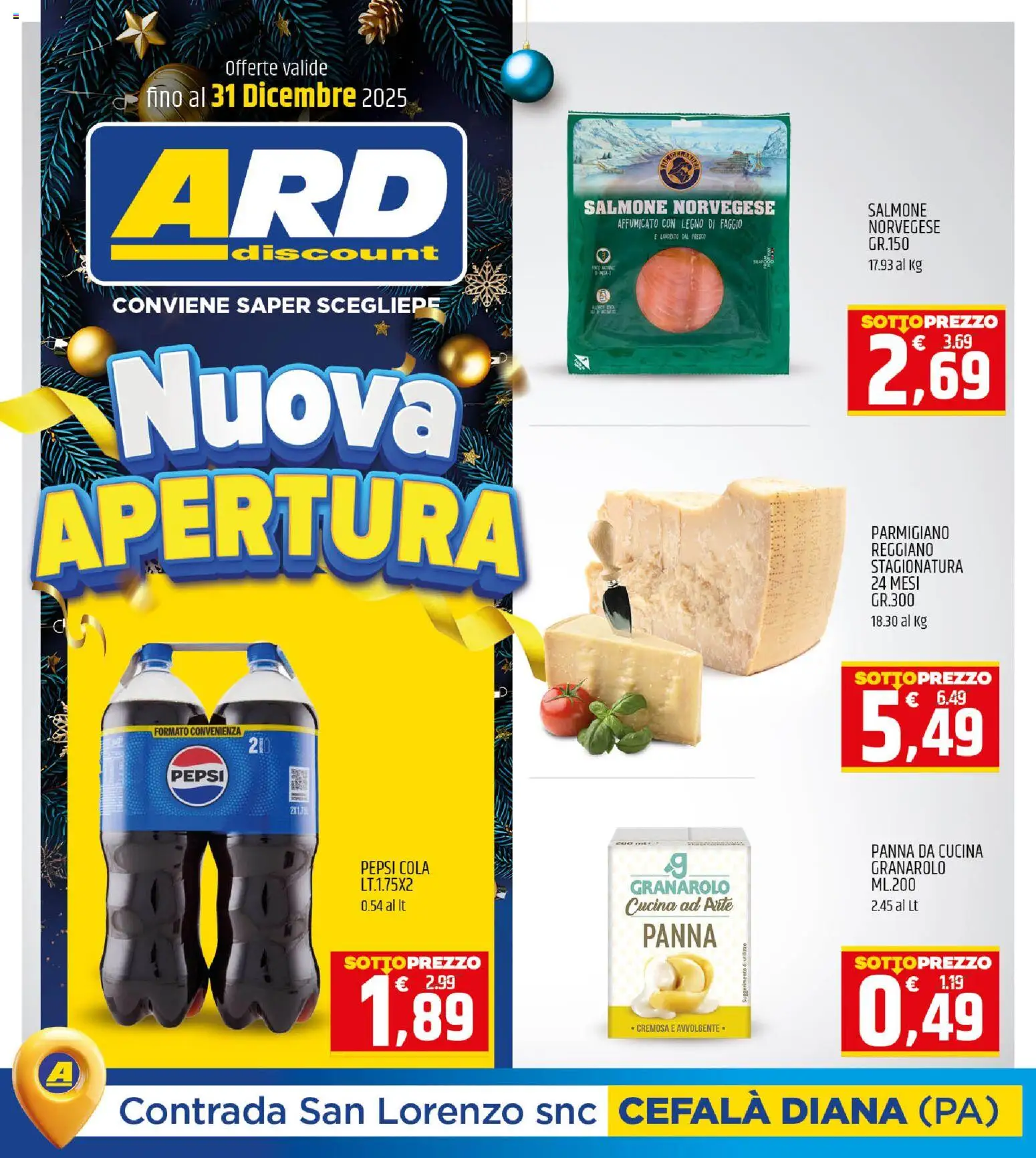 Volantino ARD Discount del 12.12.2025 | Pagina: 32 | Prodotti: Salmone affumicato, Salmone, Parmigiano, Pepsi