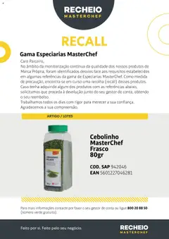 Pré-visualização Recheio - Gamas Especiarias Masterchef válido de 30.07.2025