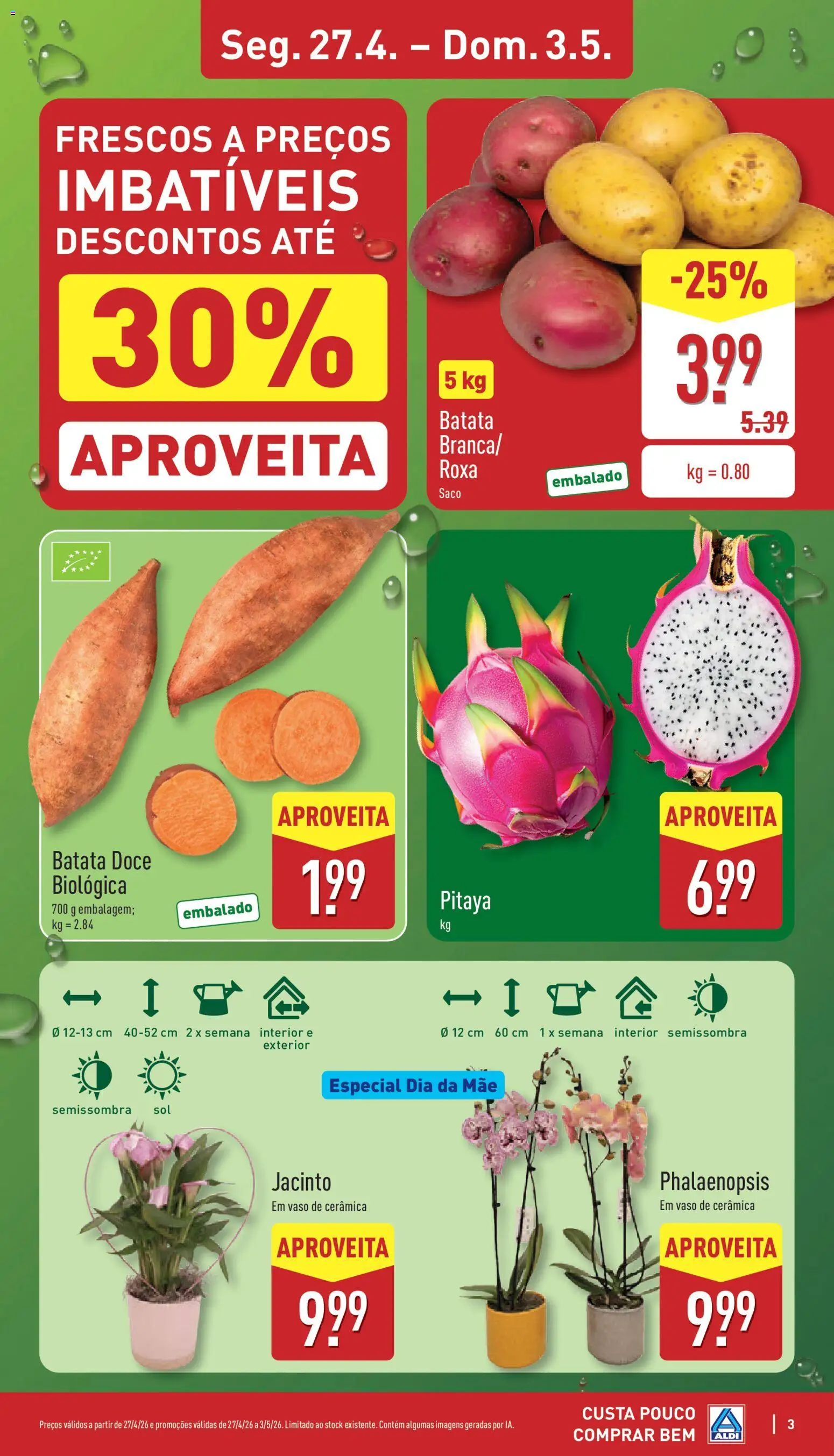 Aldi folheto │ válido de 27.04.2026 | Página: 3 | Produtos: Batata, Vaso