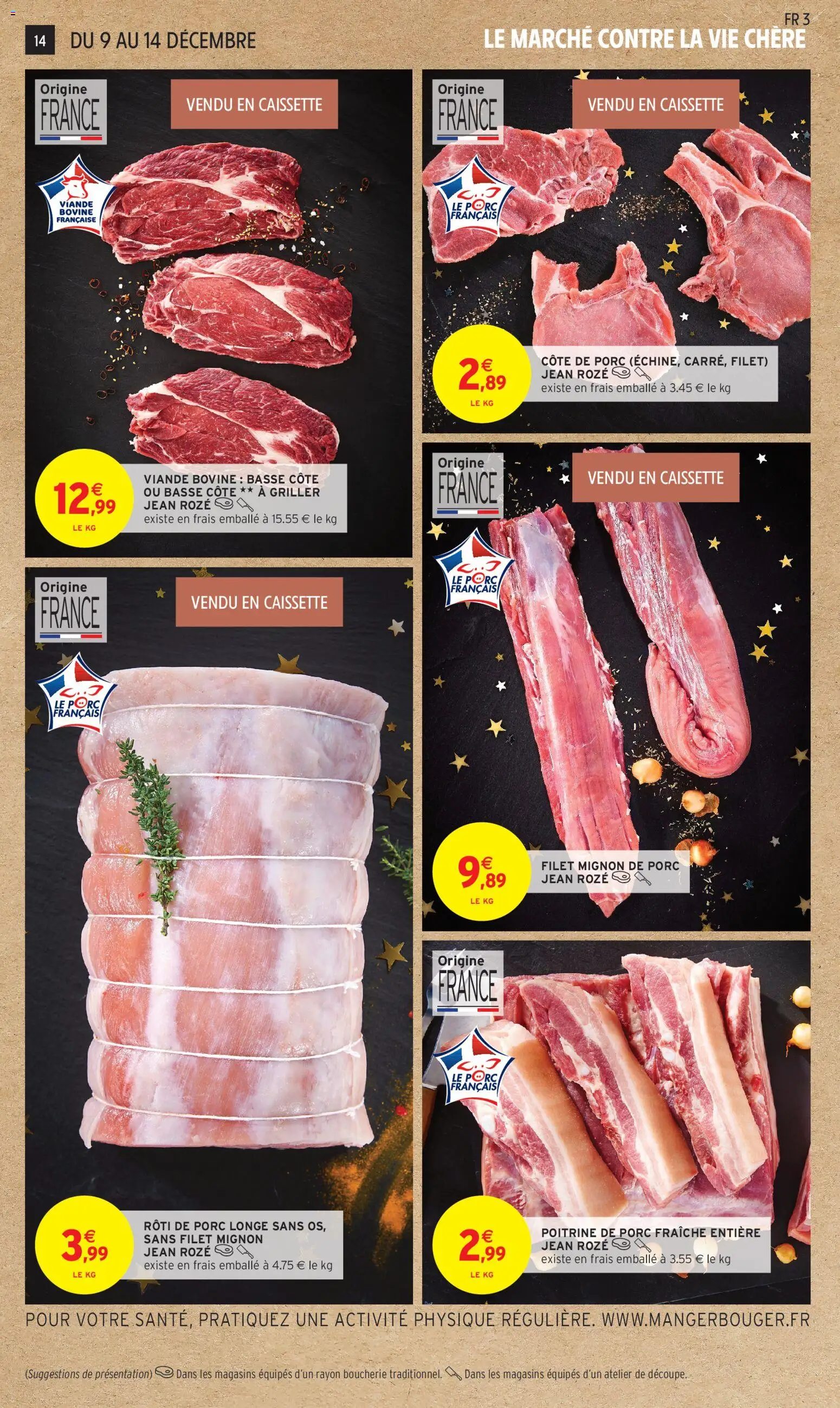 {H1} | Page: 14 | Produits: Poitrine de porc fraiche, Porc, Côte de porc, Viande bovine