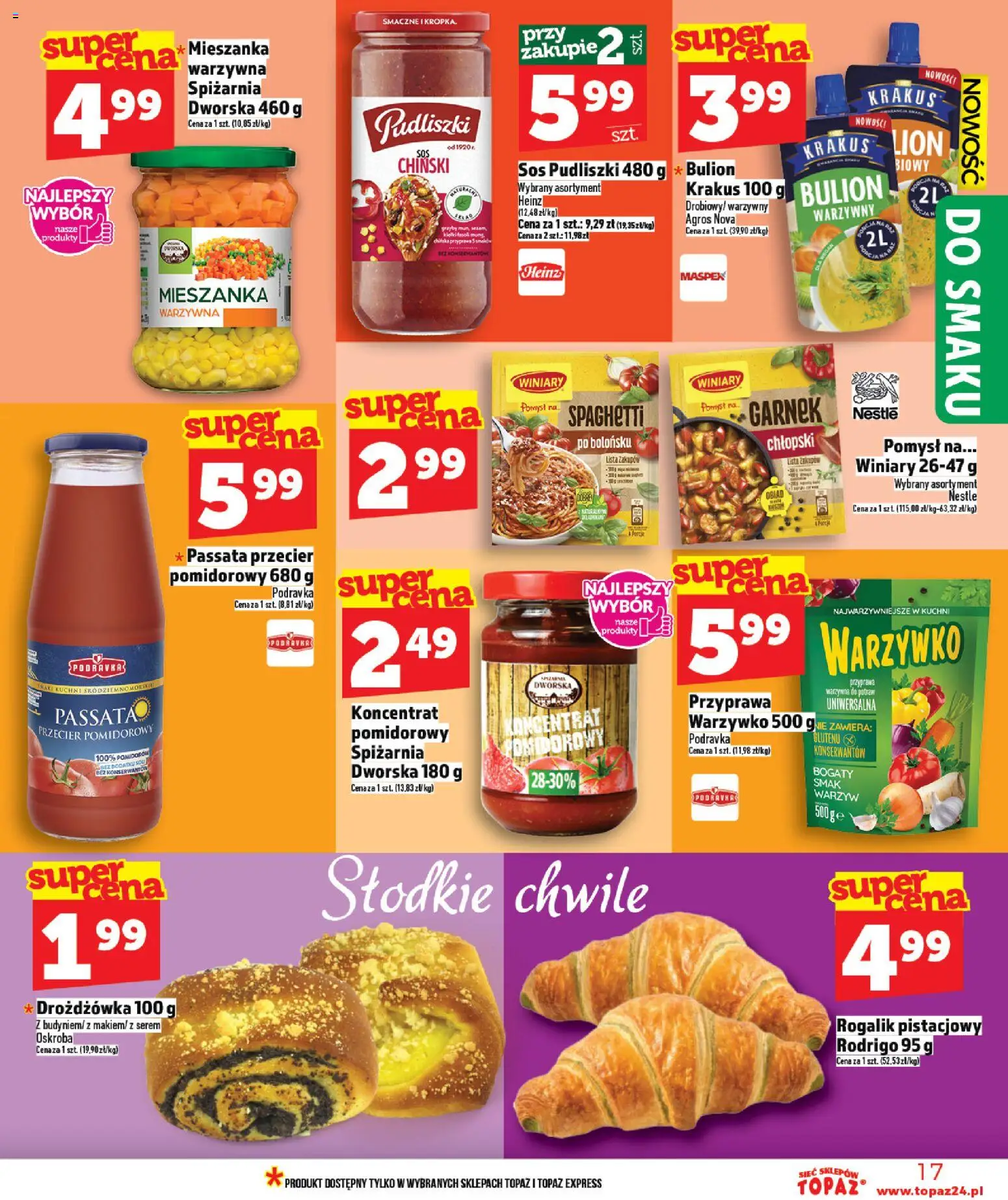 Topaz gazetka od 16.04.2026 | Strona: 17 | Produkty: Przecier pomidorowy, Garnek, Mieszanka warzywna, Sos