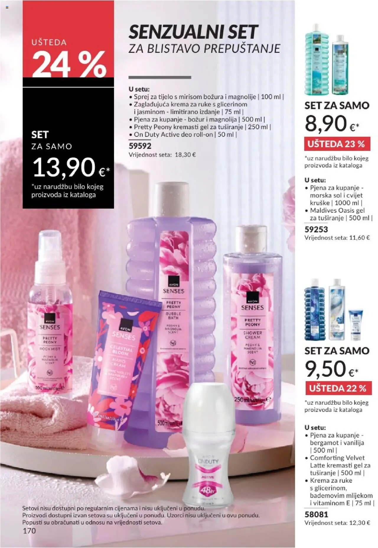 Avon katalog | vrijedi od 01.08.2025 | Stranica: 170 | Proizvodi: Sprej za tijelo, Krema za ruke, Krema, Sol