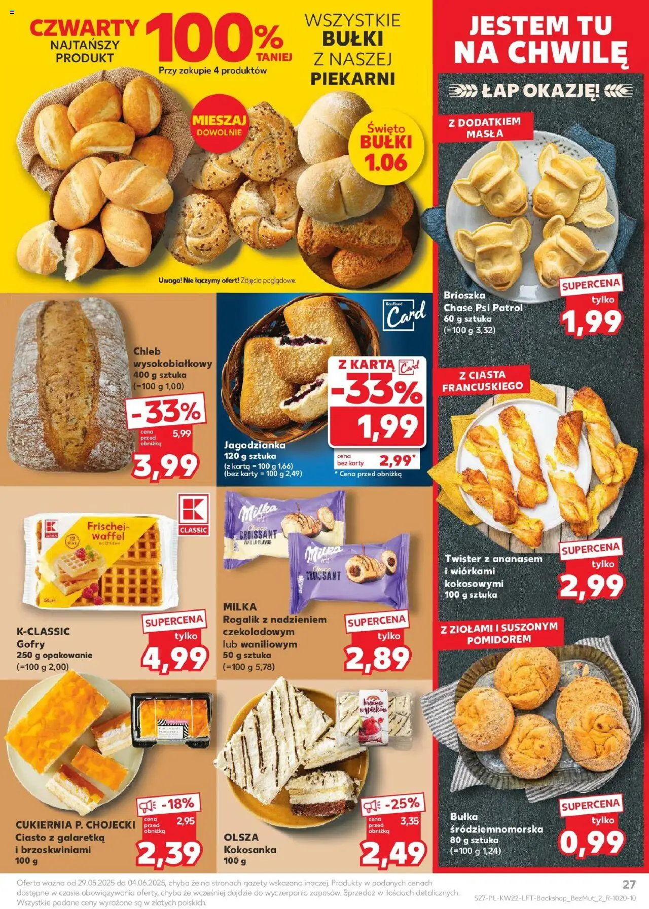 Kaufland gazetka od 29.05.2025 | Strona: 27 | Produkty: Karta, Ciasto, Milka, Bułka