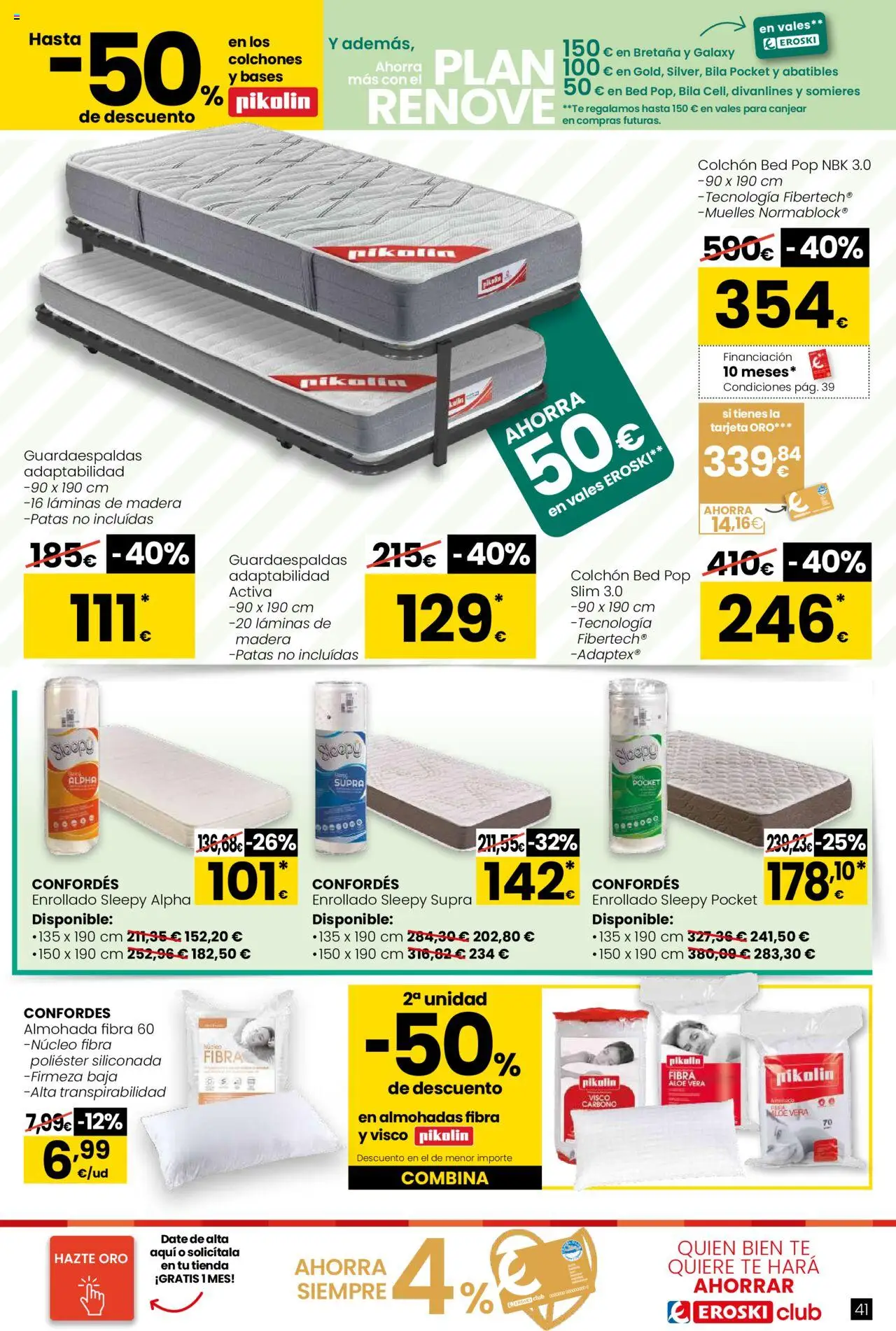 Eroski - Oh! Qué chef │ válido desde el 09.10.2025 | Página: 41 | Productos: Té, Colchon, Almohada